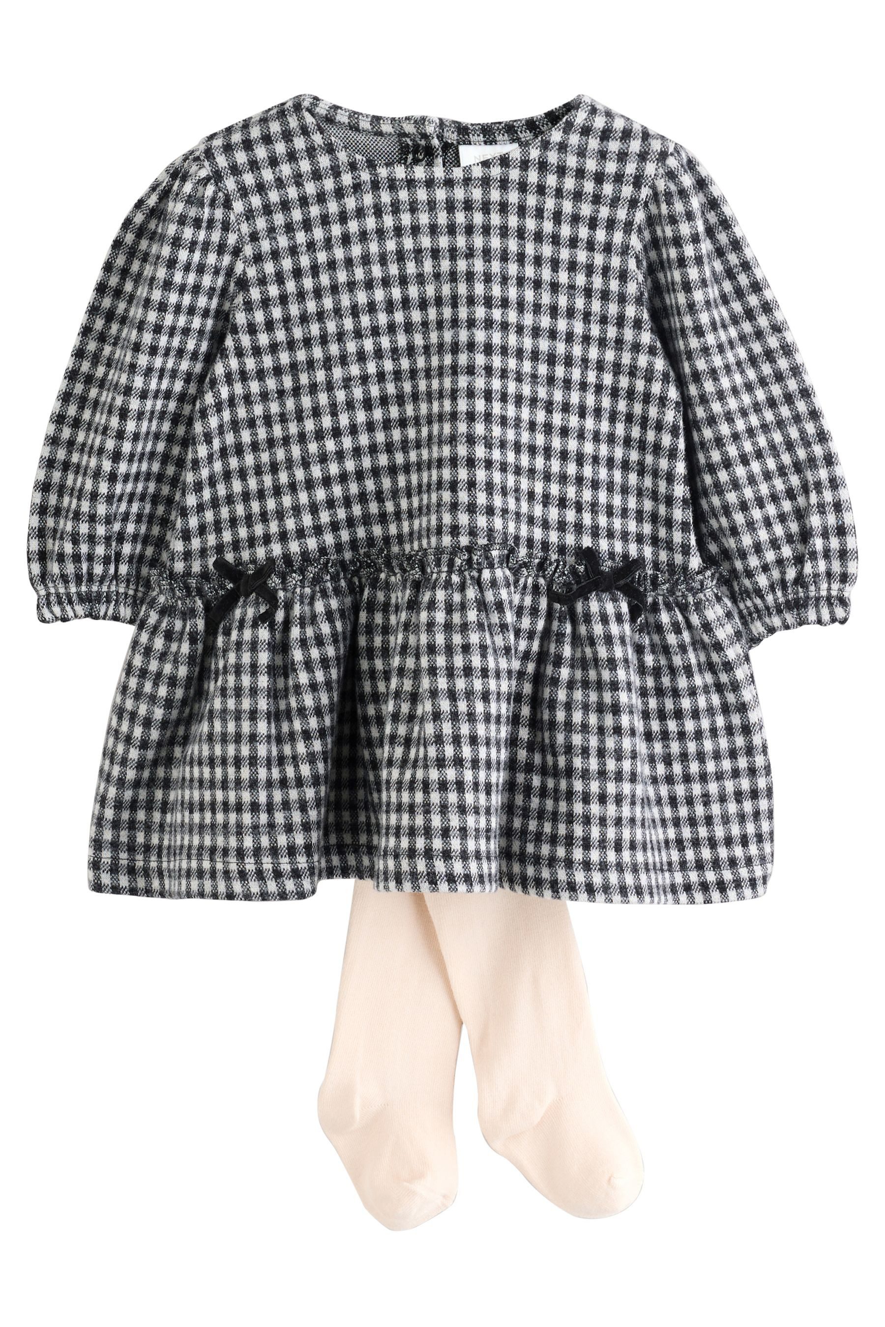 Next Volantkleid Baby Kleid mit langen Ärmeln und Strumpfhose (2-tlg)