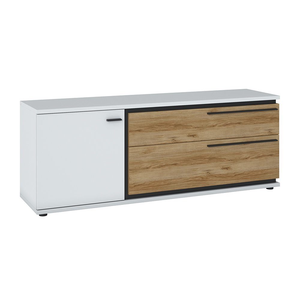 Lomadox Lowboard SANDVIKA-129, in weiß mit günstig online kaufen