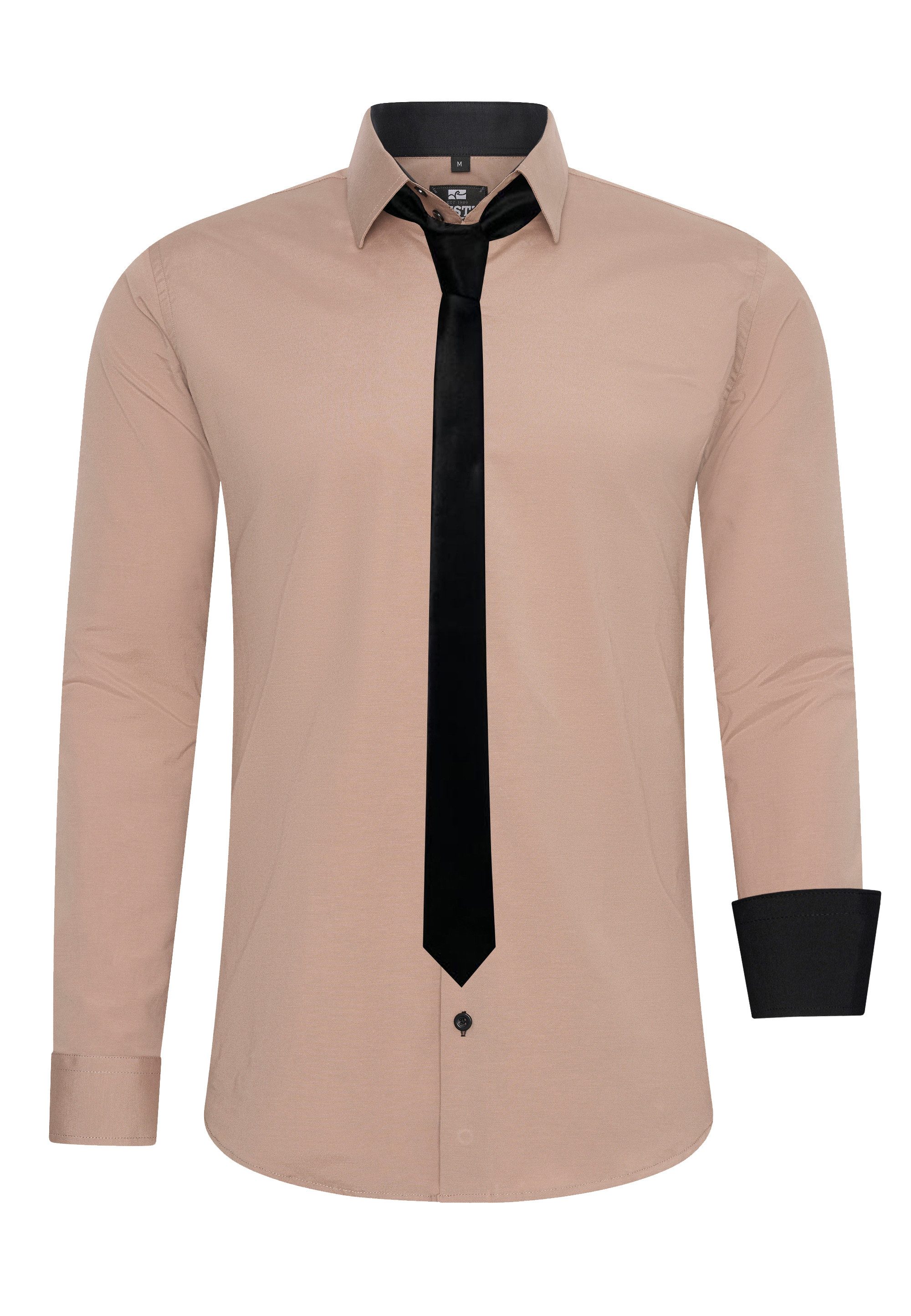 Rusty Neal Langarmhemd mit Krawatte