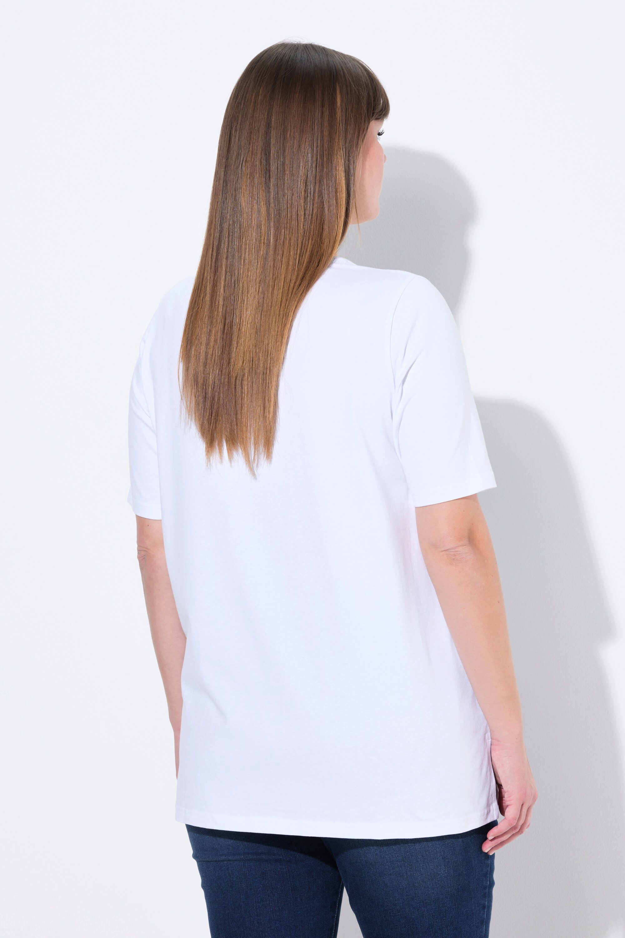 Ulla Popken T-Shirt T-Shirt Möwe Classic Carree-Ausschnitt Halbarm