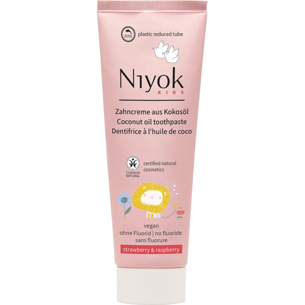 Niyok Zahnpasta Kinderzahncreme Erdbeere Himbeere, 75 ml