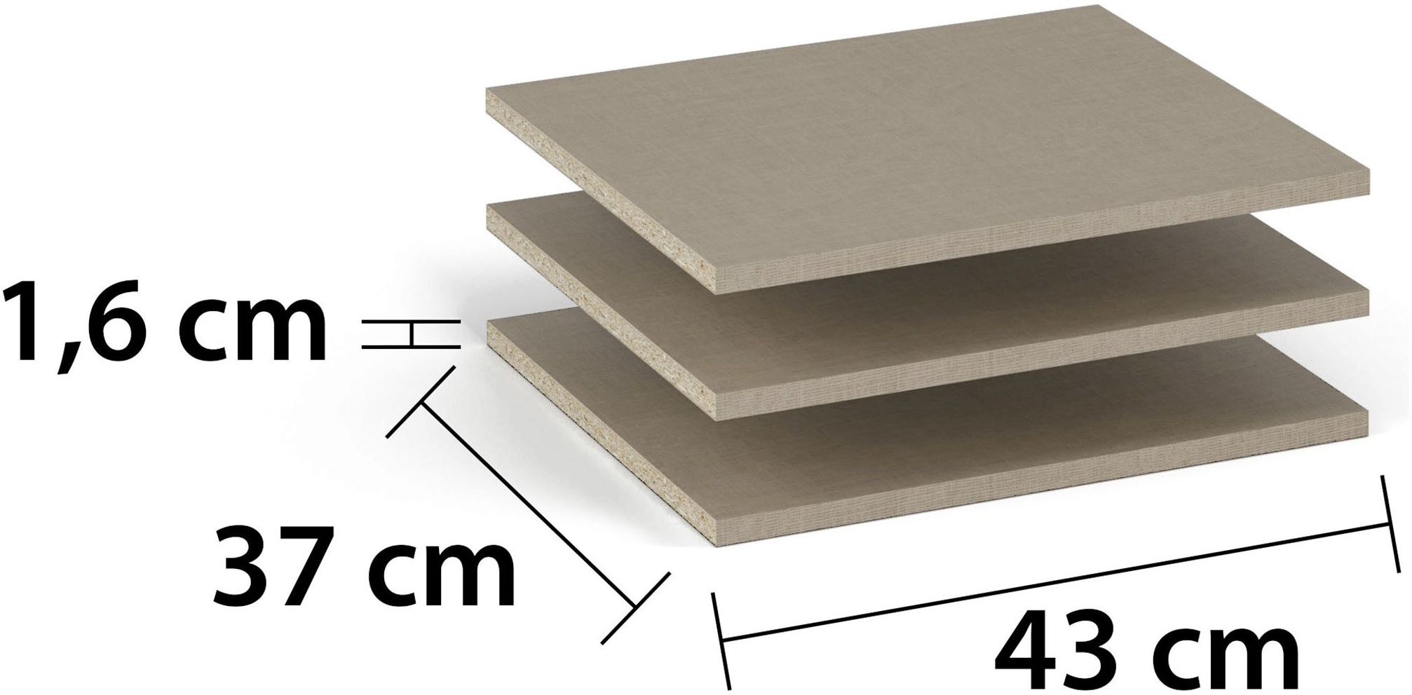 rauch Einlegeboden Zubehör für Schränke der Serie MINOSA Schranktiefe 41 cm, 2er-Set Breite 43 cm, Tiefe 37 cm