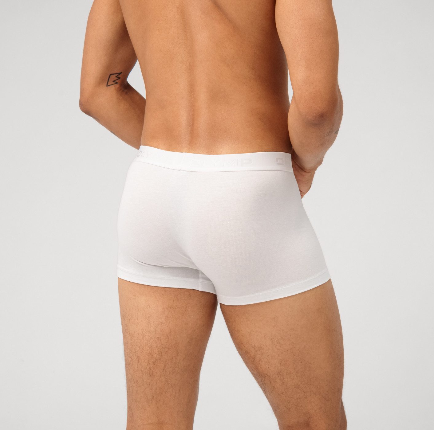 OLYMP Boxershorts (Packung, 3-St., 3er) mit Ton-in-Ton Markenlogo