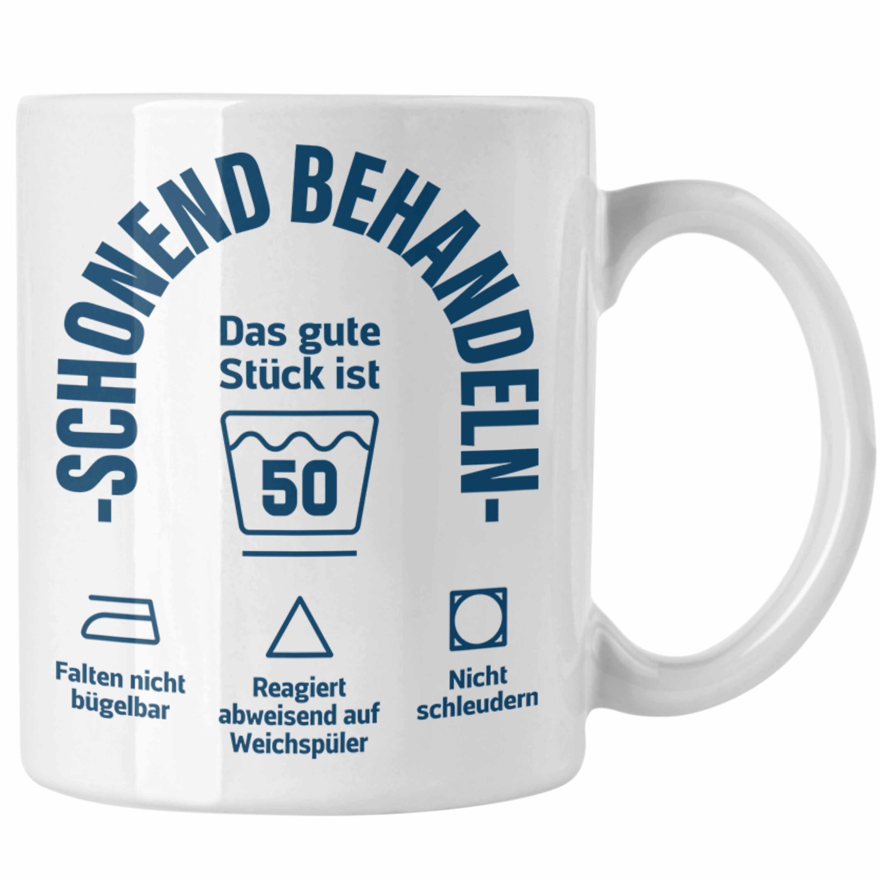 Trendation Tasse Trendation - 50. Geburtstag Geschenkidee Frau Frauen Männer Mann Tasse mit Sprüch 50er Geburtstag Weiss