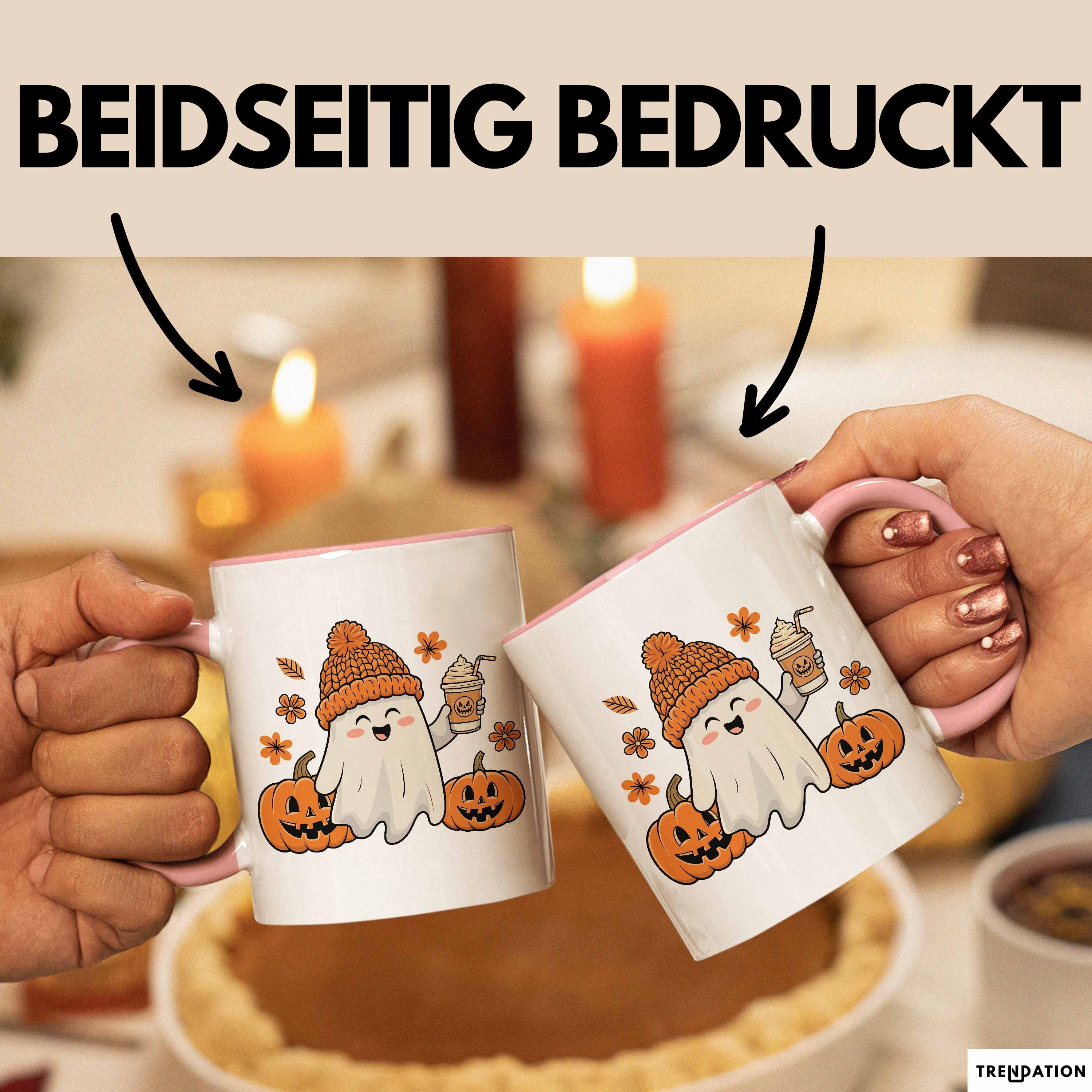 Trendation Tasse Halloween Tasse Geschenk Kürbis Geschenkidee Oktober Kaffee-Becher – Bild 2 von 5