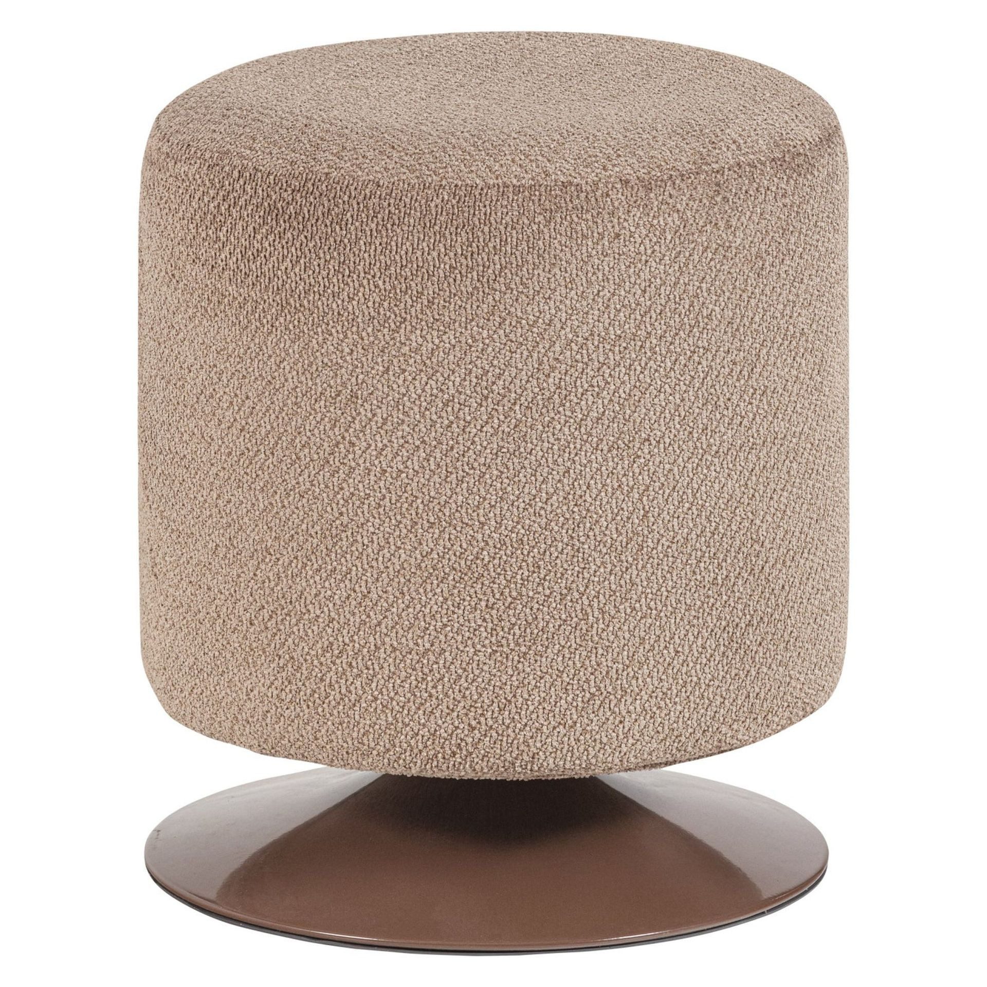 WOOOD Sitzhocker Retro Polsterhocker Islen Boucle drehbar