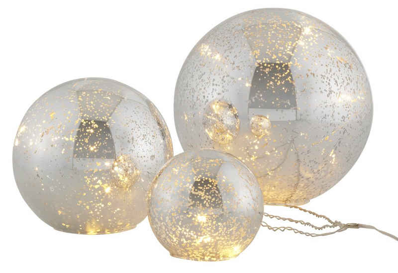 Home affaire LED Kugelleuchte Balls, LED fest integriert, Warmweiß, im 3-teiligen Set, bestehend aus Ø 10, 15, 20 cm
