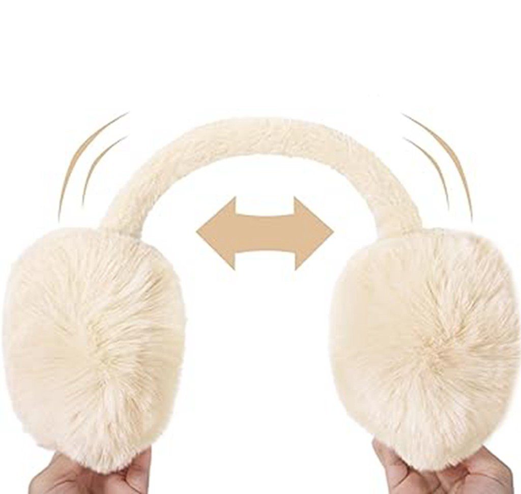 WaKuKa Ohrenwärmer Weiche Ohrenschützer aus im für Kunstpelz Damen Weiß Winter