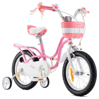 RoyalBaby Kinderfahrrad Rosa Little Swan Kinder Fahrrad für Mädchen, 1 Gang, mit Stützräder