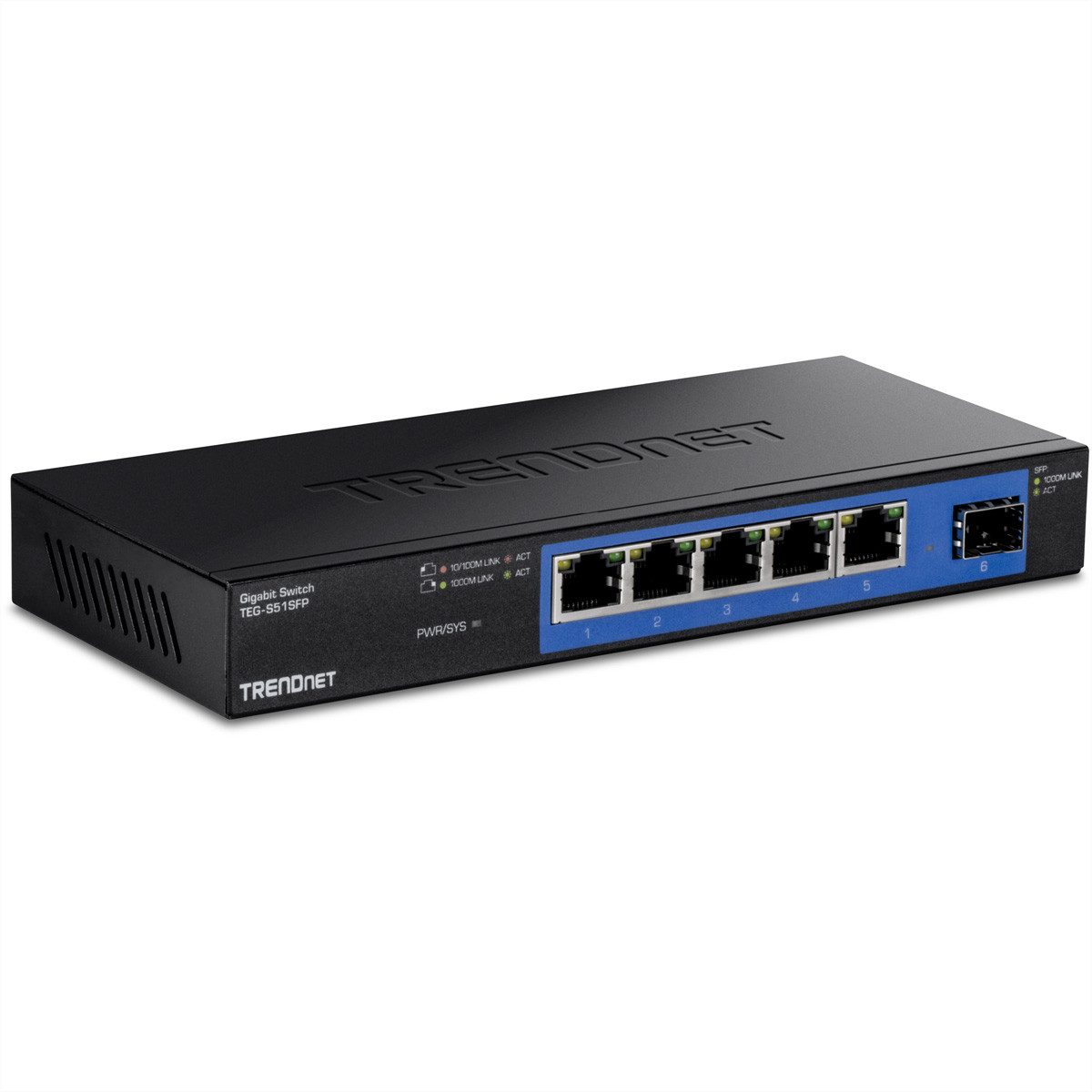 Trendnet TEG-S51SFP 5-Port Switch Gigabit mit SFP Slot Netzwerk-Switch
