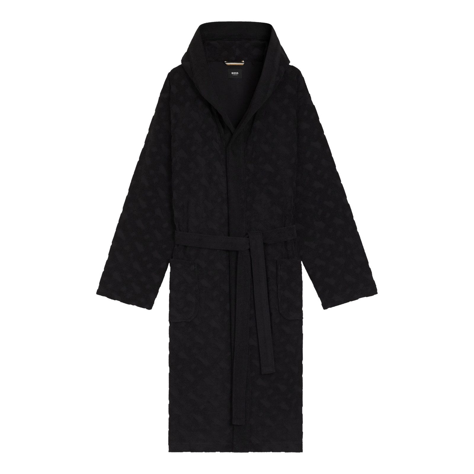 BOSS Morgenmantel Fashion Robe, knielang, Baumwoll-Mix, mit Bindegürtel, Bindeverschluss, mit strukturierter Oberfläche