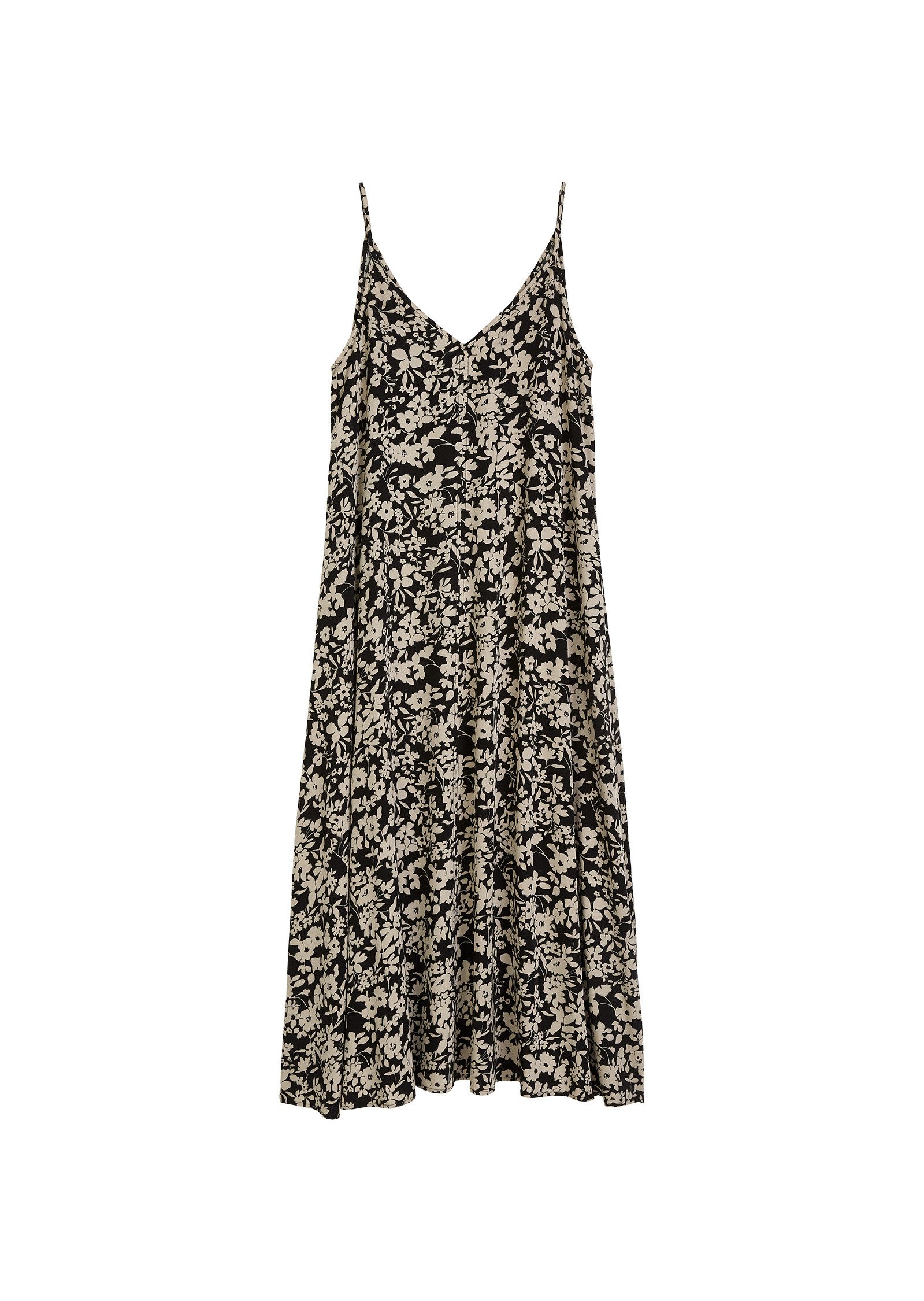 Maxikleid aus bedrucktem Viskose-Twill
