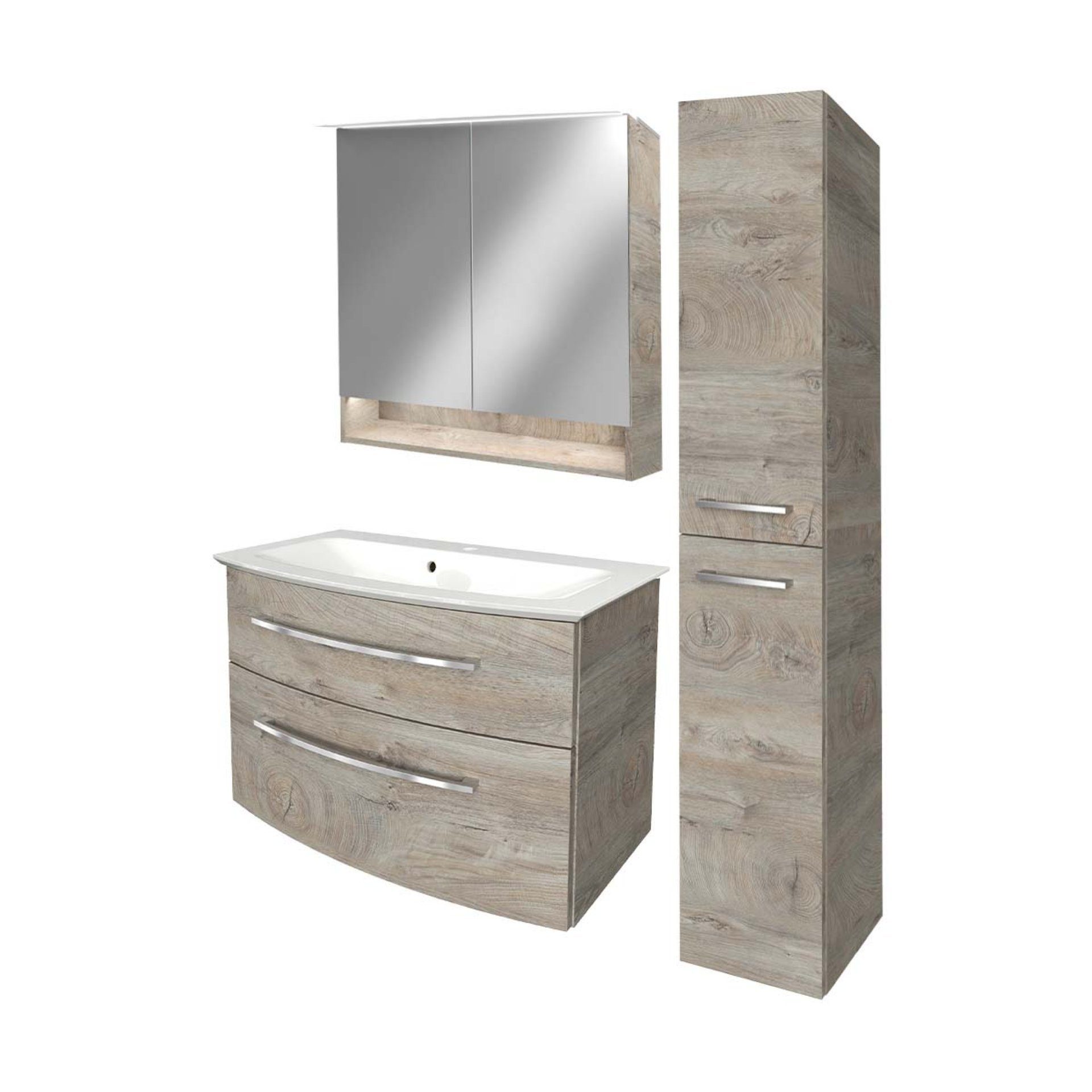 FACKELMANN Badmöbel-Set B.STYLE Badmöbel Set 4-teilig