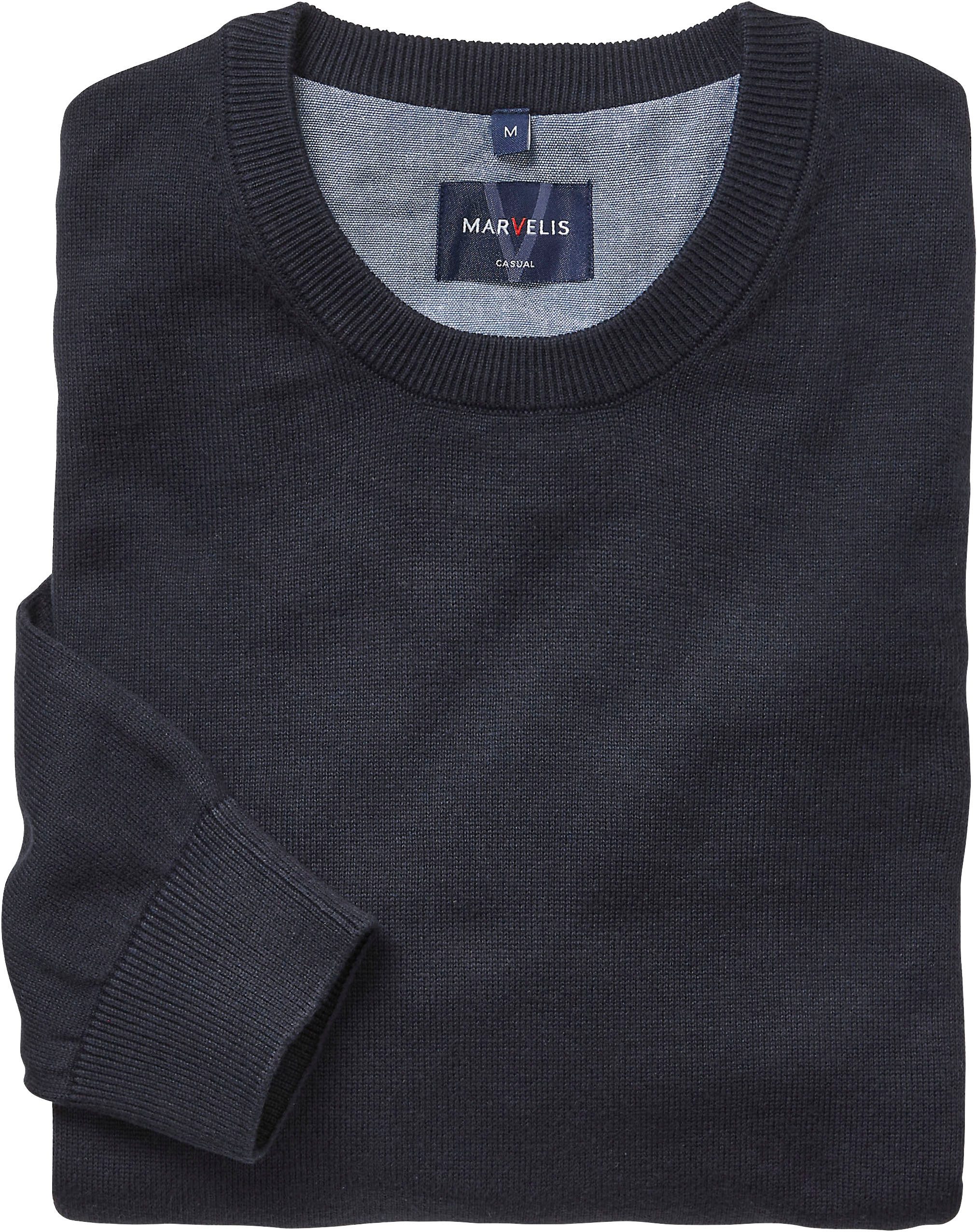 MARVELIS Strickpullover Rundhals, Baumwolle, regular fit günstig online kaufen