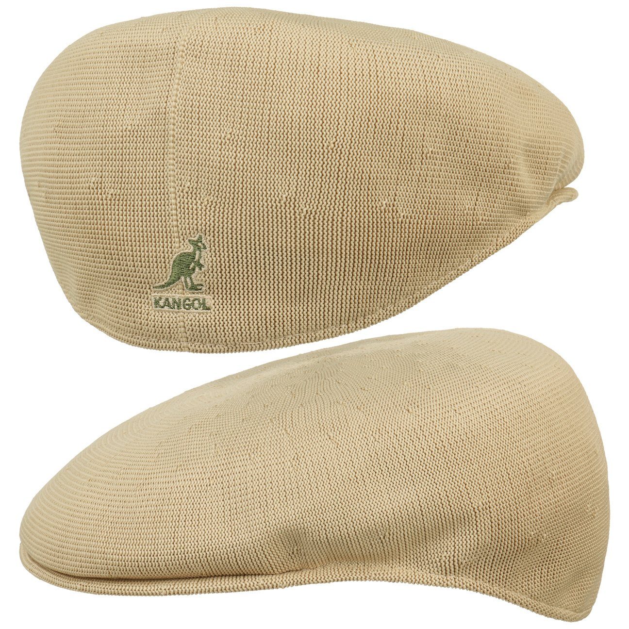 Kangol Flat Cap (1-St) Schiebermütze mit Schirm beige