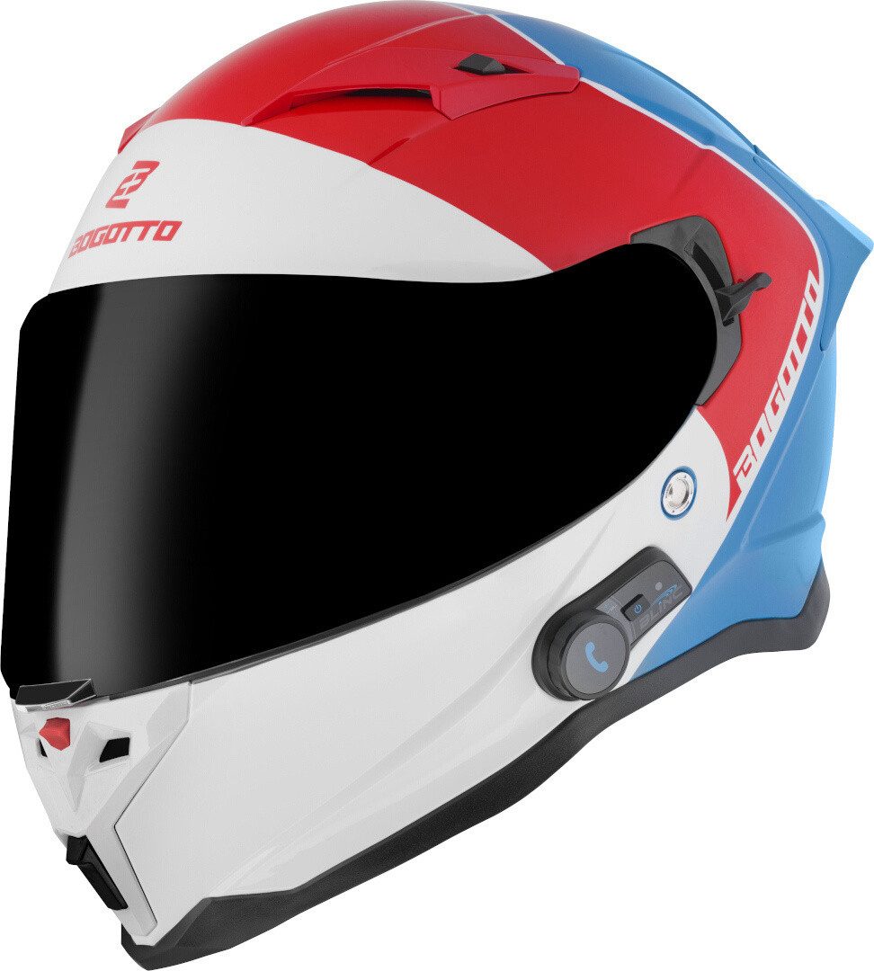 Bogotto Motorradhelm H153 BT SPN Bluetooth Helm, Integriertes Kommunikationssystem,geeignet Für Brillenträger,vorb