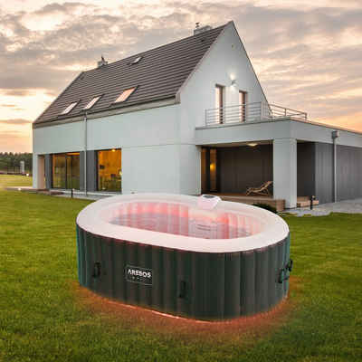 Arebos Whirlpool »Aufblasbar, In- & Outdoor, 190x120 cm oval, 2 Personen«, (Komplett-Set, Set)