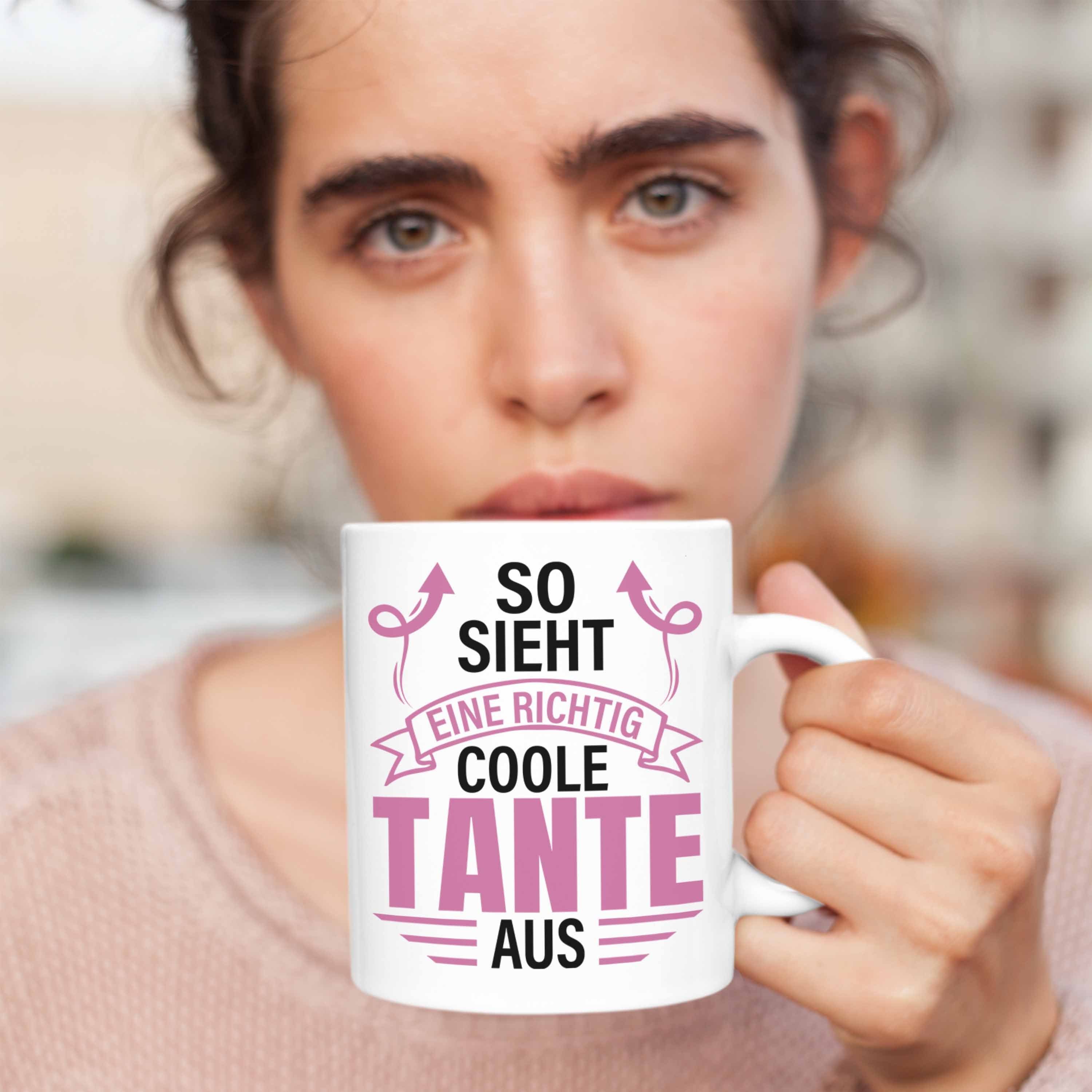 Trendation Tasse Trendation - Tante Weiss Tante Lustig Coole Sieht Richtig Eine Tasse Geschenkidee Geschenk Aus So Spruch