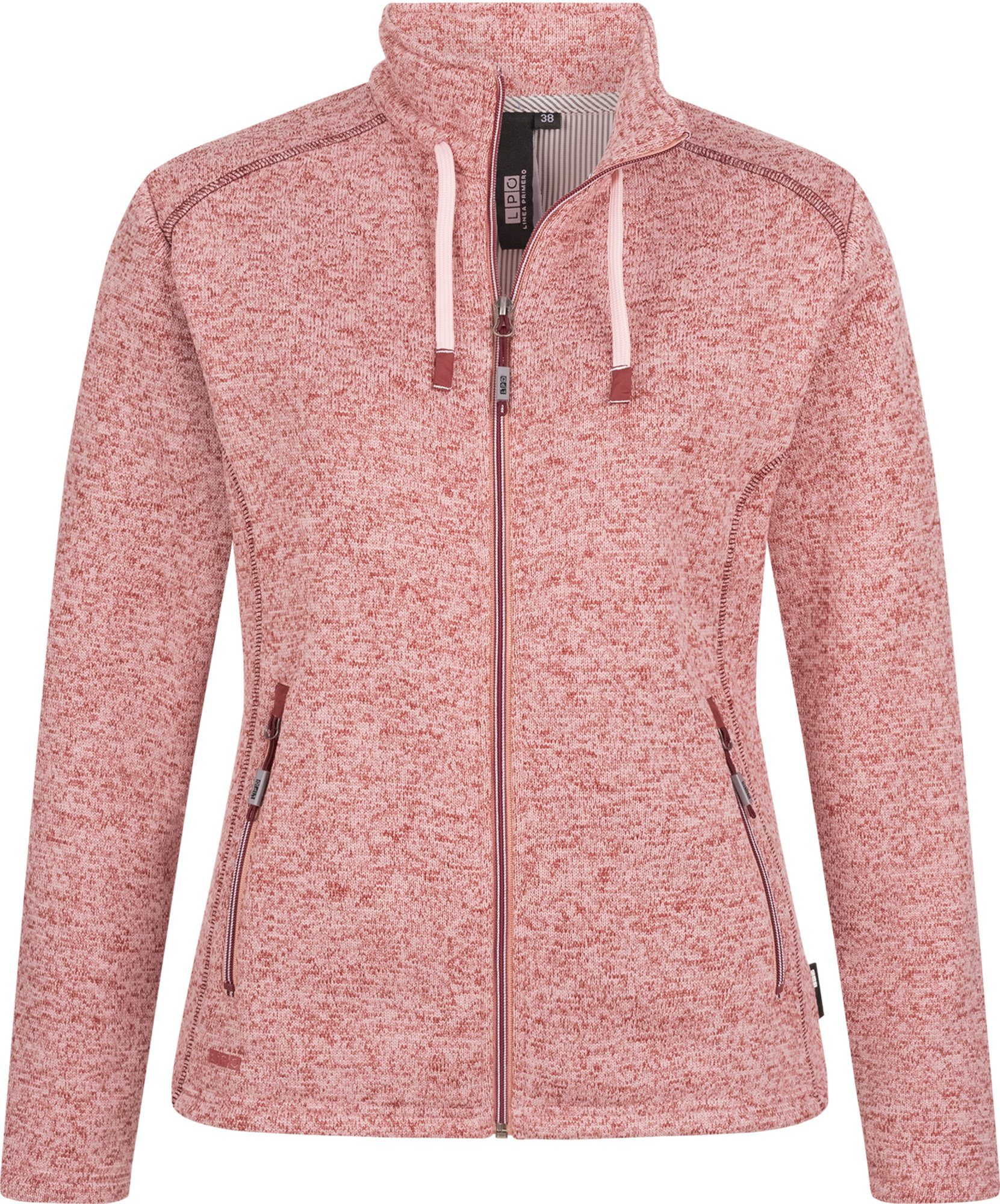 DEPROC Active Fleecejacke LUVERNE WOMEN CS mit Stehkragen old red melange