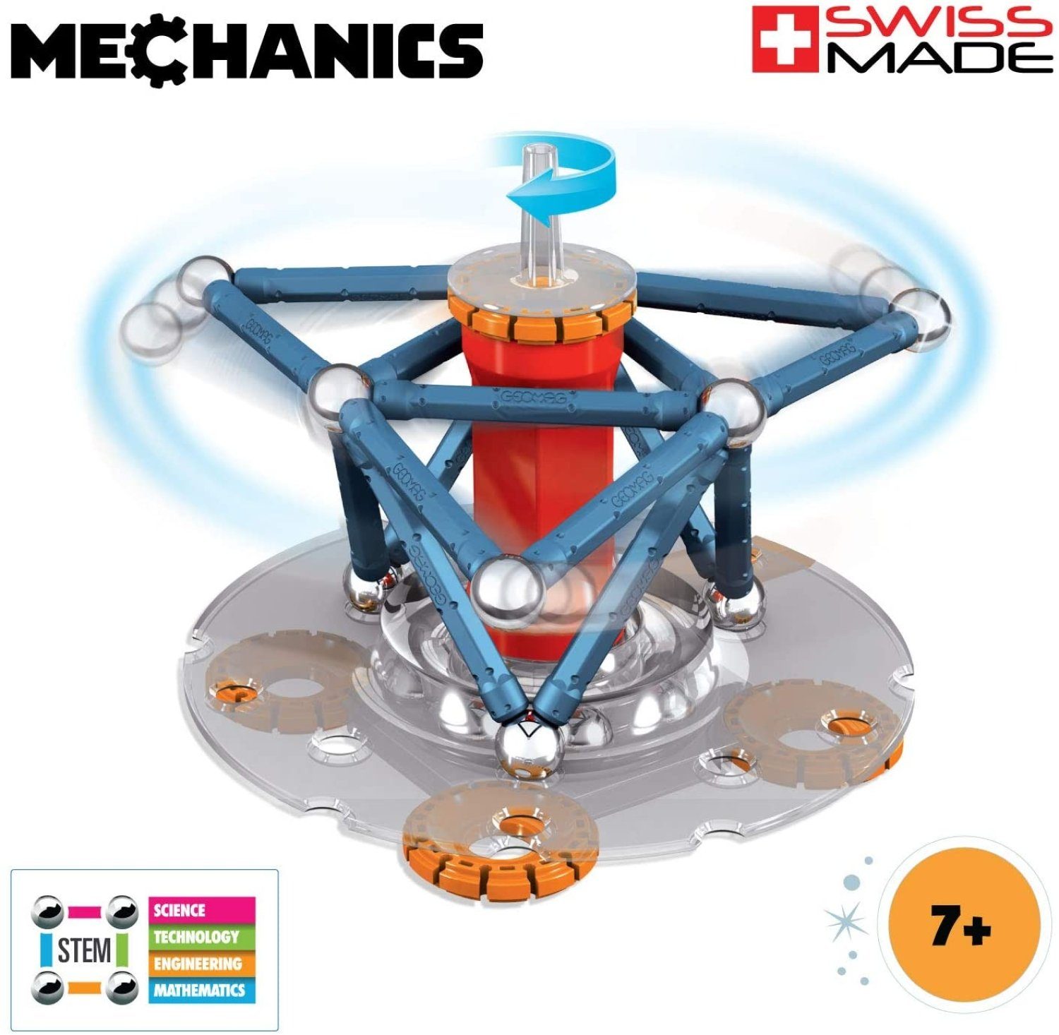 Geomag™ Geomag MECHANICS Magnetic Konstruktionspiel Motion 86-teilig, Mehrfarb Magnetspielbausteine, (Packung, 86 St)