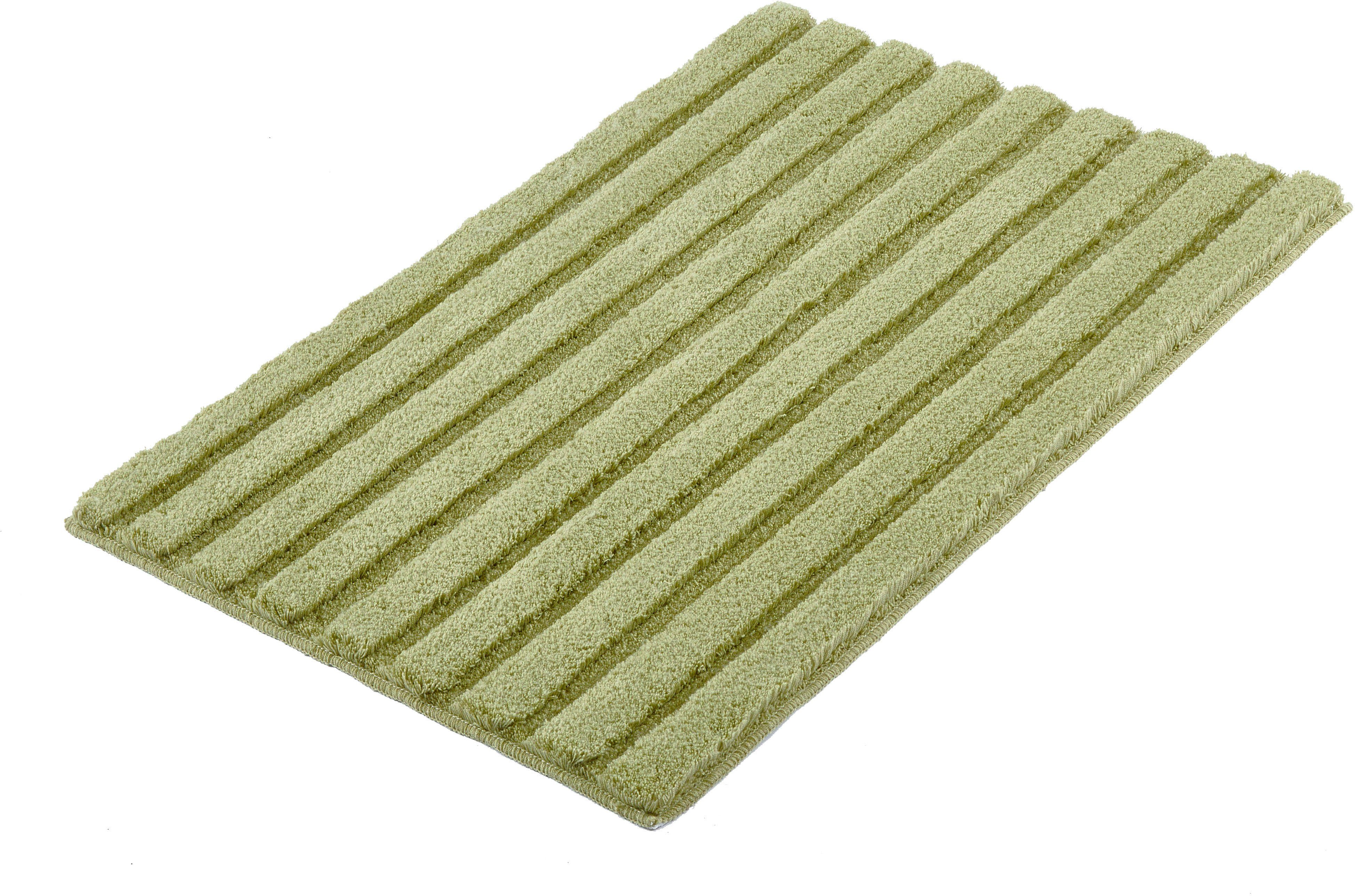 Kleine Wolke Badematte Cord, Badvorleger, Badezimmer Teppich, Höhe 25 mm, rutschhemmend beschichtet, fußbodenheizungsgeeignet, Polyacryl, rechteckig, Badteppich, Streifen Design, Hoch-Tief Effekt