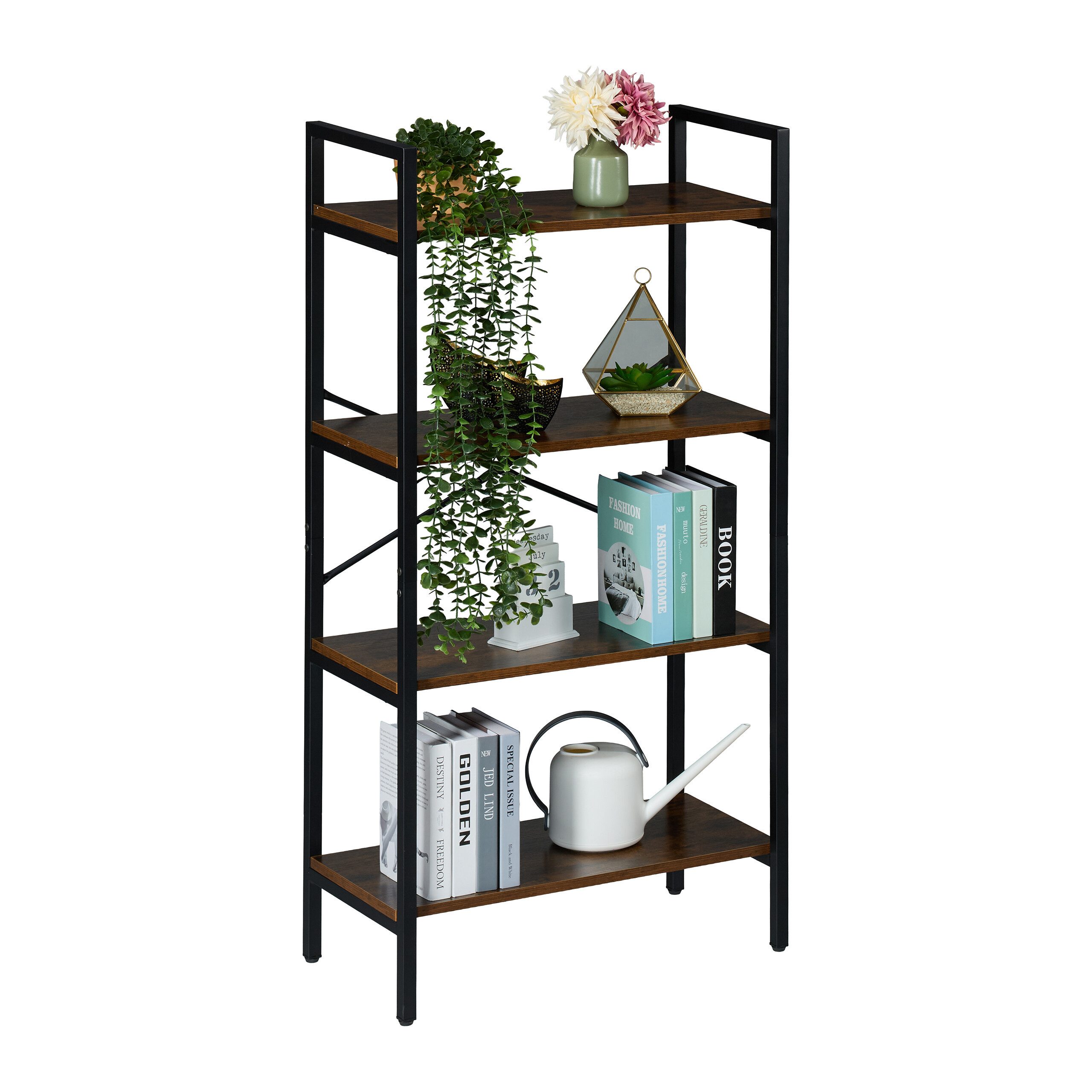 relaxdays Bücherregal Industrial Style, 4 günstig online kaufen