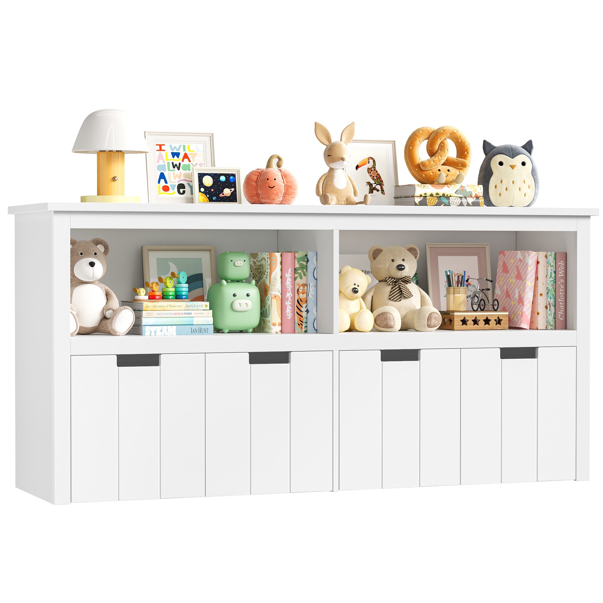 Homfa Kinderregal, Spielzeugtruhe Bücherregal 4 Schubladen mit Rollen 120 x günstig online kaufen