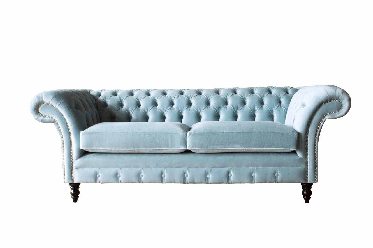 JVmoebel Sofa Chesterfield 3 Sitzer Polster Couch Sofa Textil Modern Stil Stoff Neu, Made In Europe