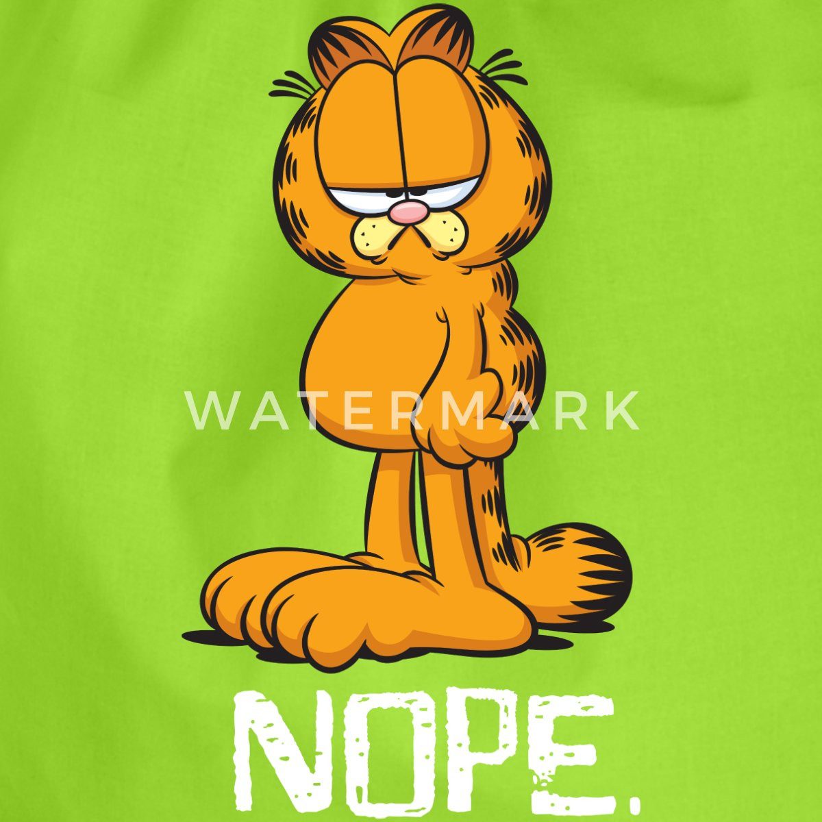 Spreadshirt Turnbeutel Garfield Nope Nein Nö Kein Bock Lustig Turnbeutel (1-tlg)