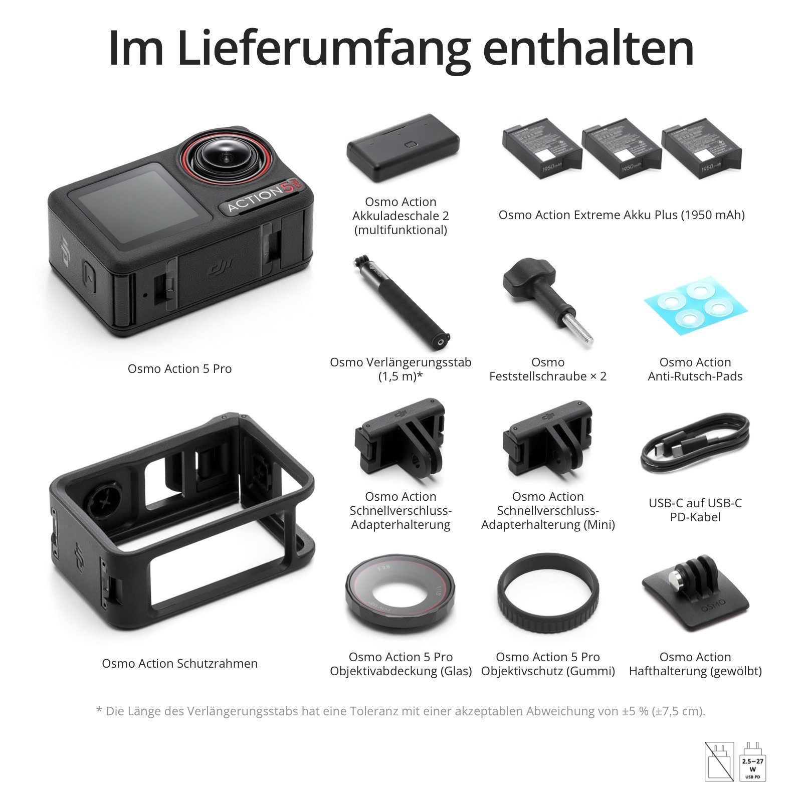 DJI Osmo Action 5 Pro Advanced Combo Camcorder (4K Ultra HD, Bluetooth, WLAN (Wi-Fi)