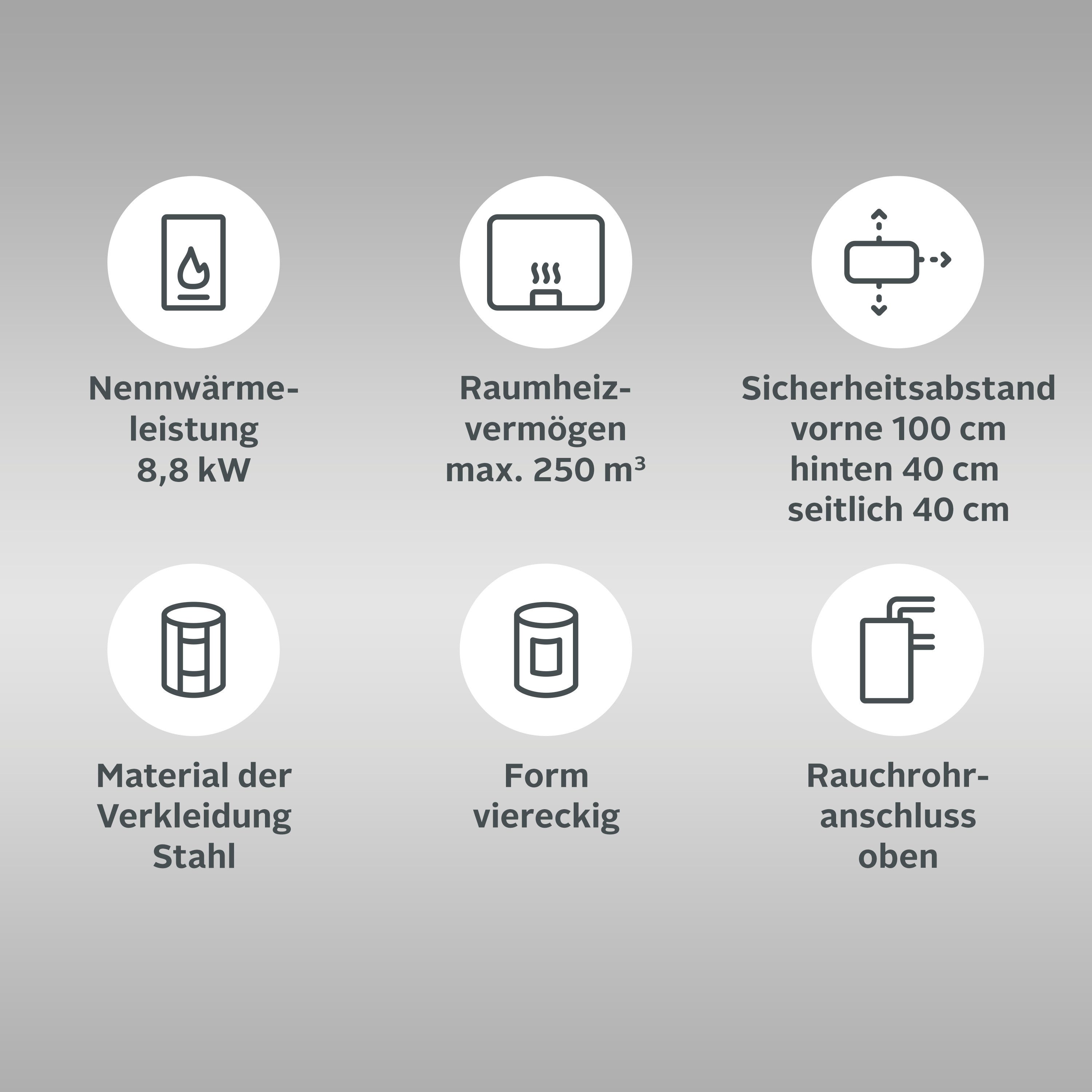 Festbrennstoffherd Heathus Küchenofen »Cook Premium« Perl White, 8,8 kW, Zeitbrand, Ofenherd zum Heizen, Kochen & Backen