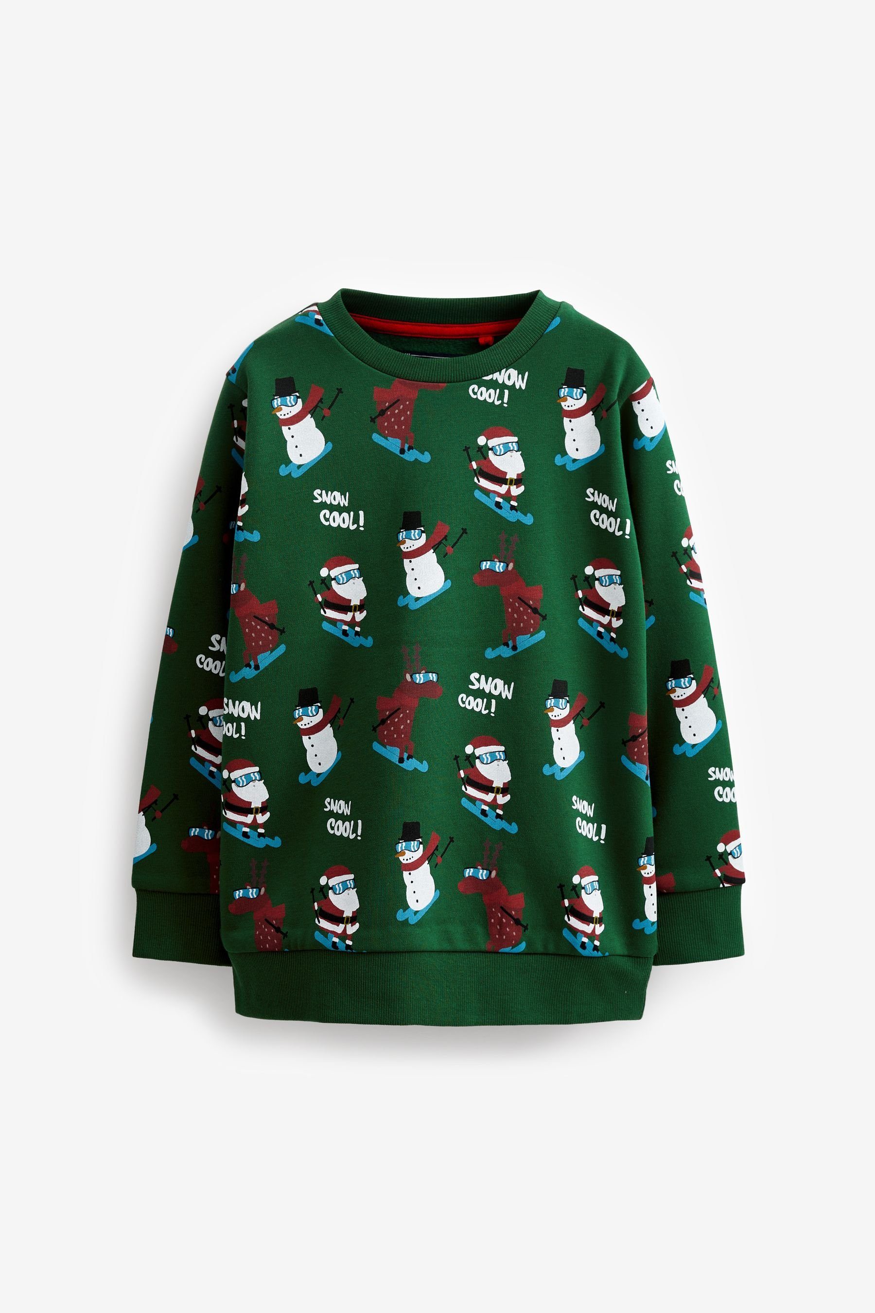 mit Pullover (1-tlg) Green Next Weihnachtsmotiv Sweatshirt