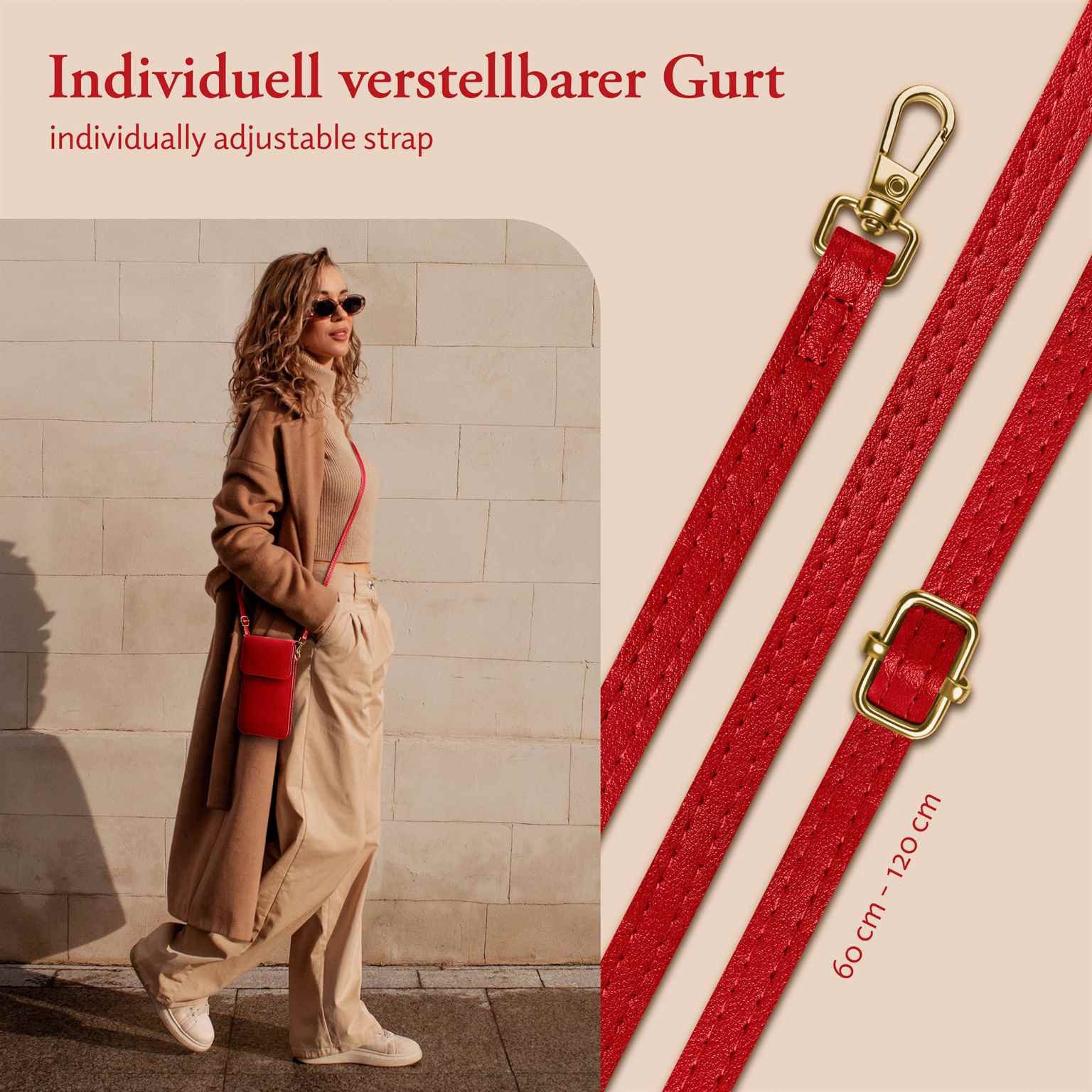 moex Handyhülle moex® CitySling für Apple iPhone 14 Pro Max, Handytasche zum Umhängen kleine Handtasche mit Handyfach Touch-Fenster