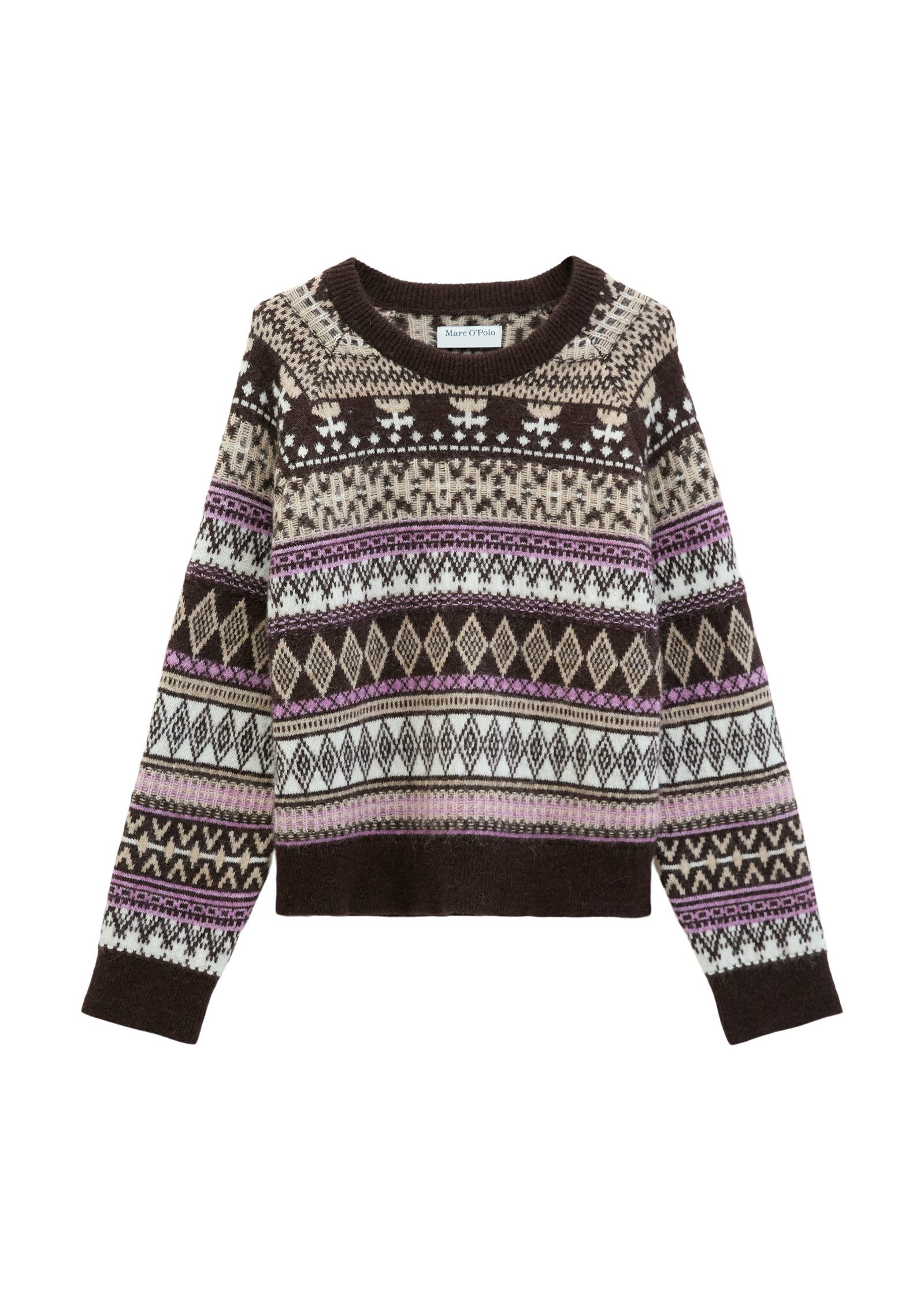 Marc O'Polo DENIM Strickpullover cropped aus softem Alpakawolle-Schurwolle-Viskose-Mix