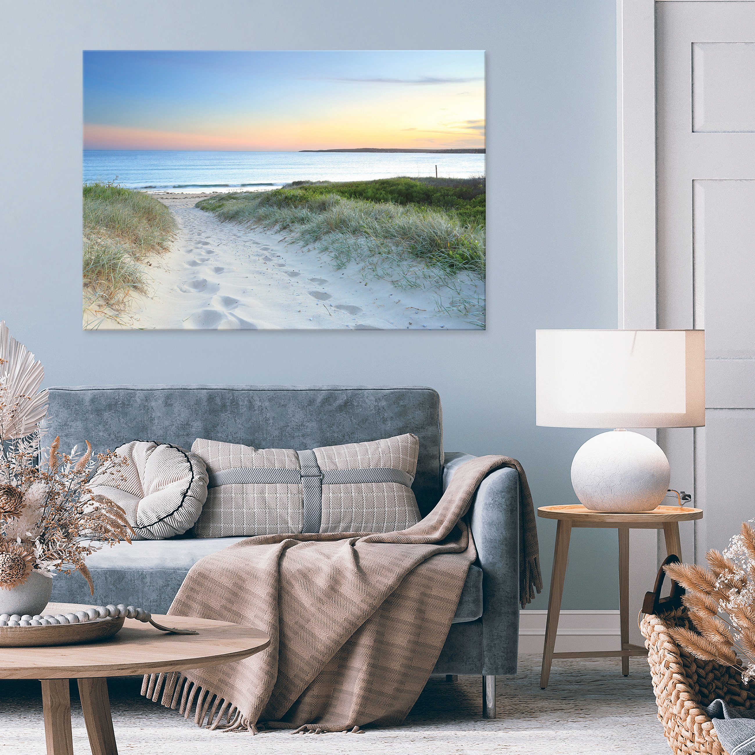 XXL (Einteilig), groß Strand Meer Aufhängefertig Leinwandbilder Schlafzimmer Kunst Modern, Wandbild Bild Wallarena Bilder Wohnzimmer Leinwand Landschaft Leinwandbild auf