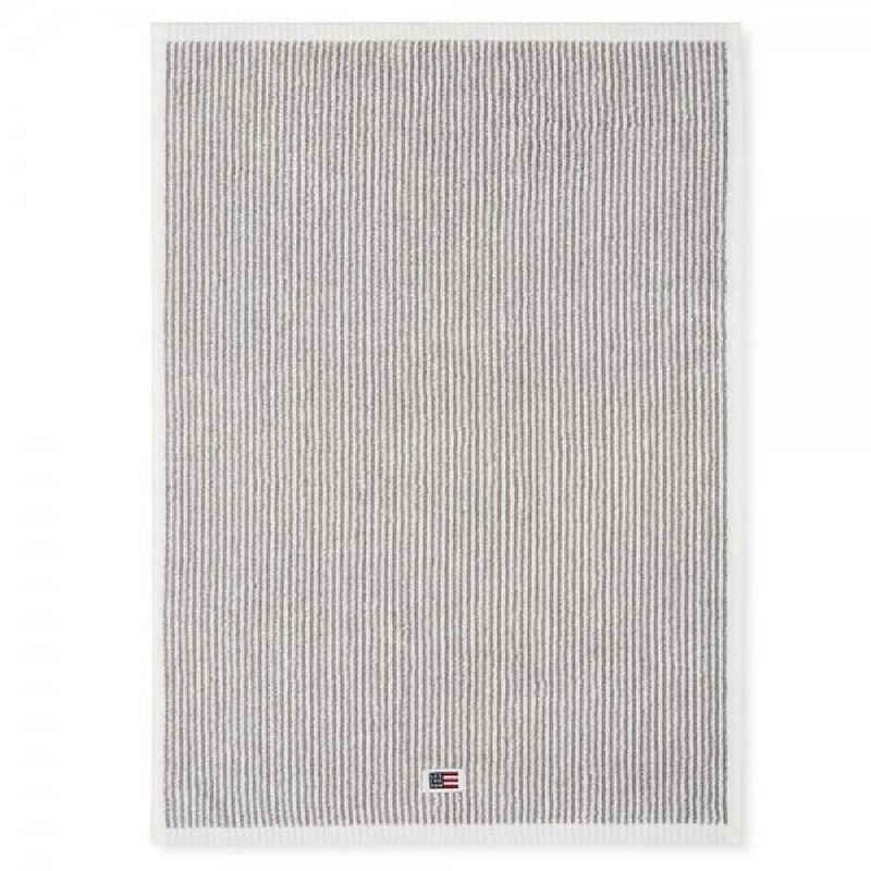 Lexington Badetücher Handtuch Original Weiß Grau gestreift (30x50cm)