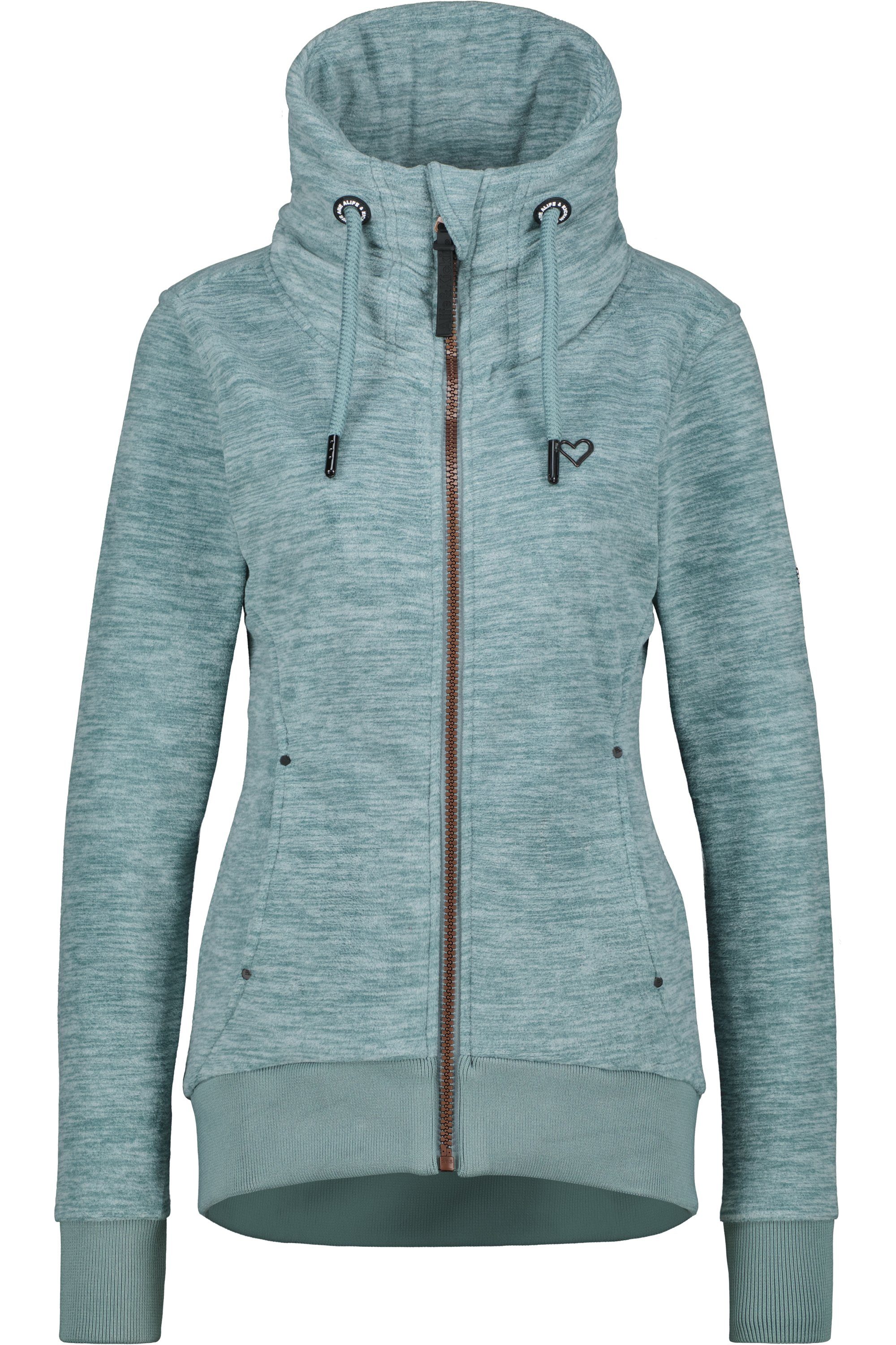 Sweatjacket Fleecejacke Alife F Damen pacific melange Kapuzensweatjacke VivianAK Kickin &