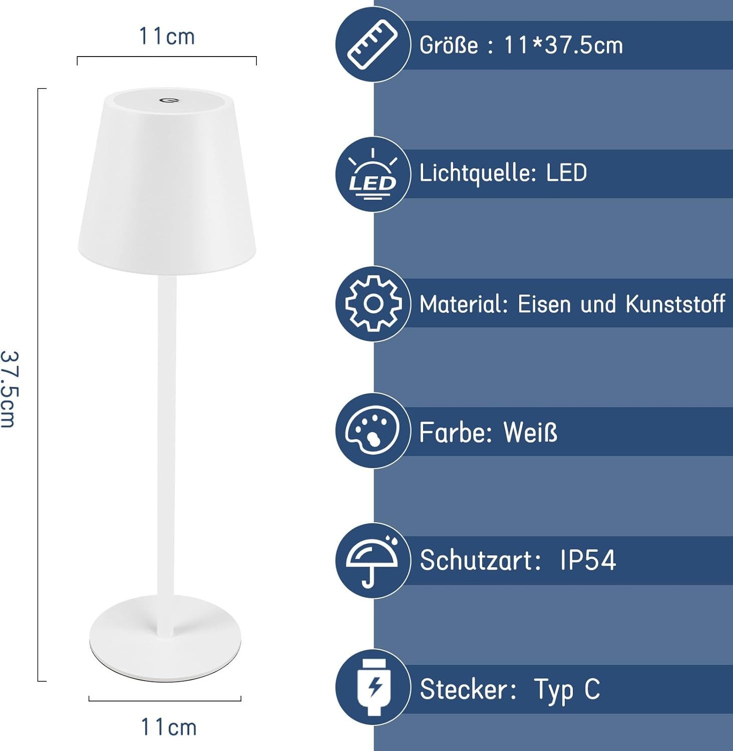 ZMH Tischleuchte LED Außen Tischlampe Dimmbar günstig online kaufen