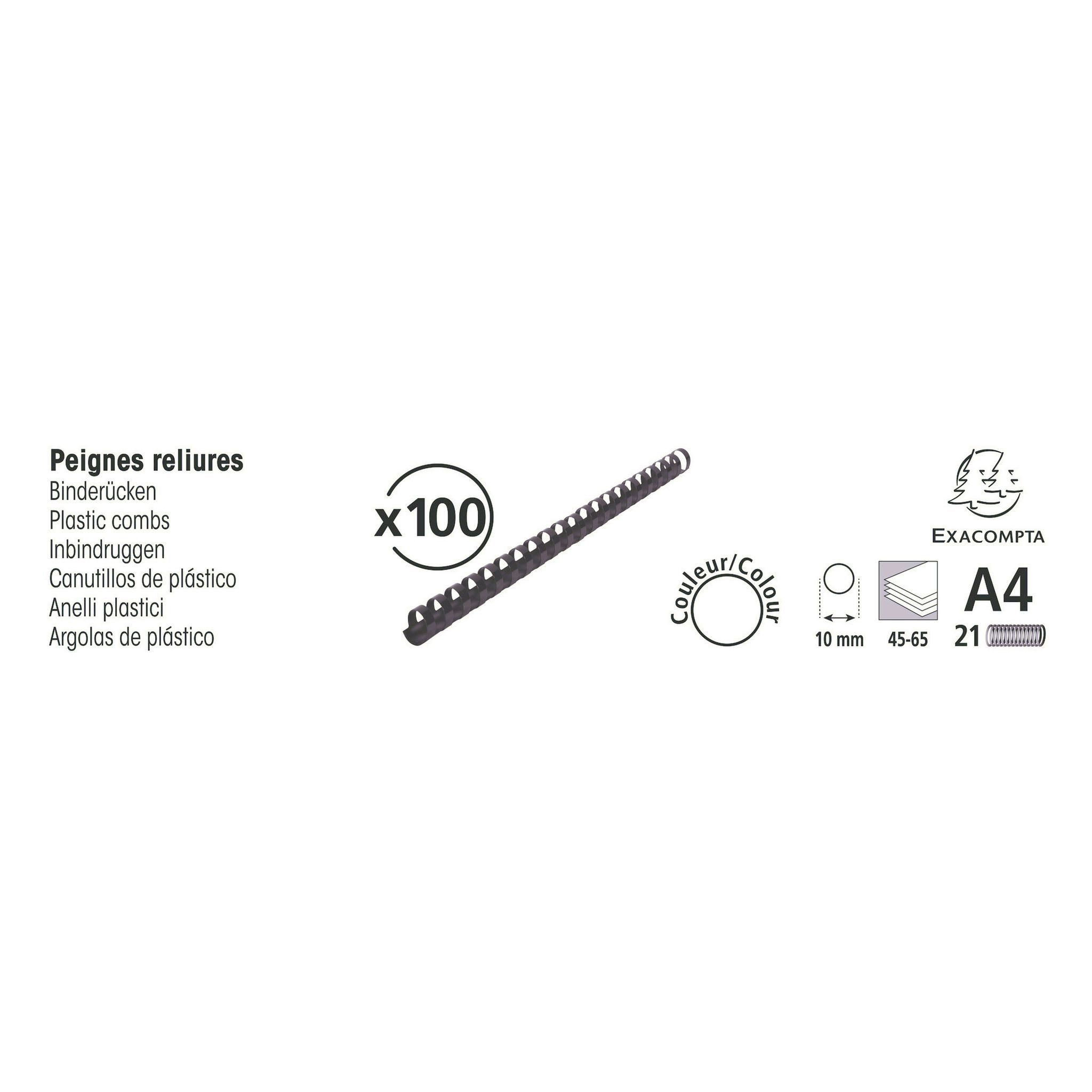 EXACOMPTA Bindegerät Exacompta 100 plast. binderücken 10mm A4 sw