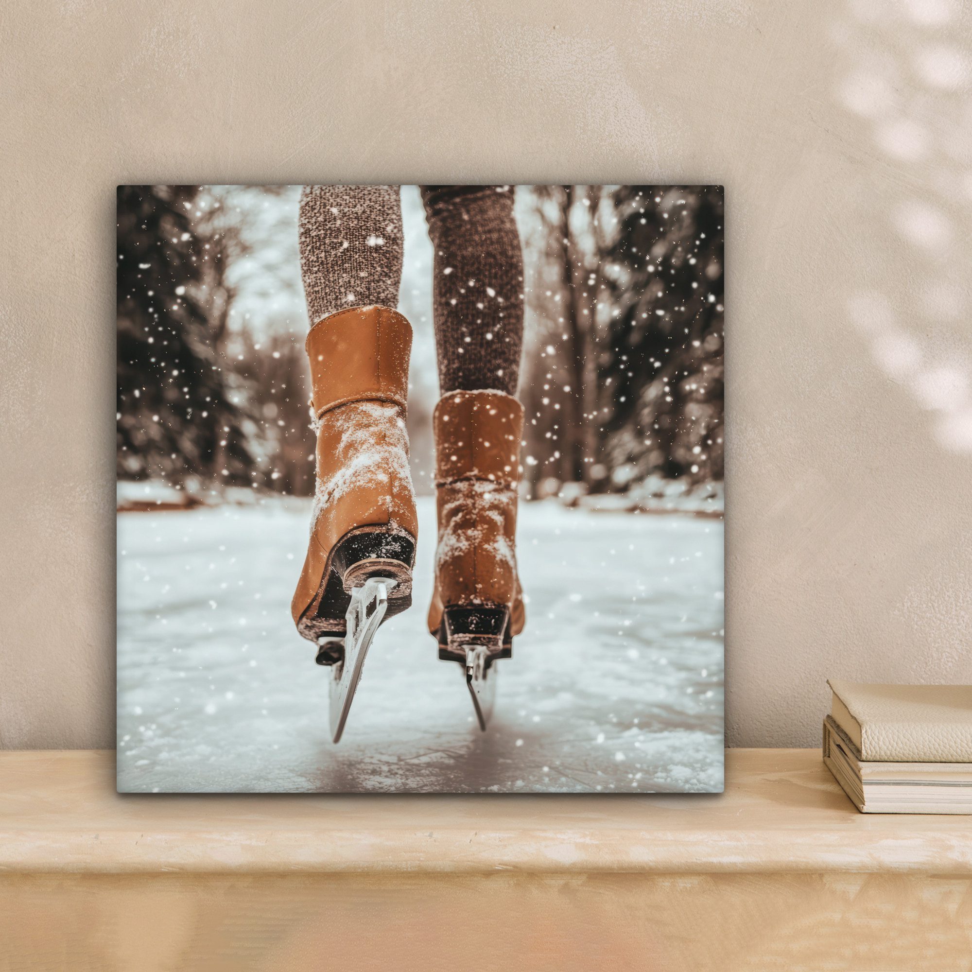 OneMillionCanvasses® Leinwandbild Schlittschuhlaufen - Eis - Winter - Schne günstig online kaufen