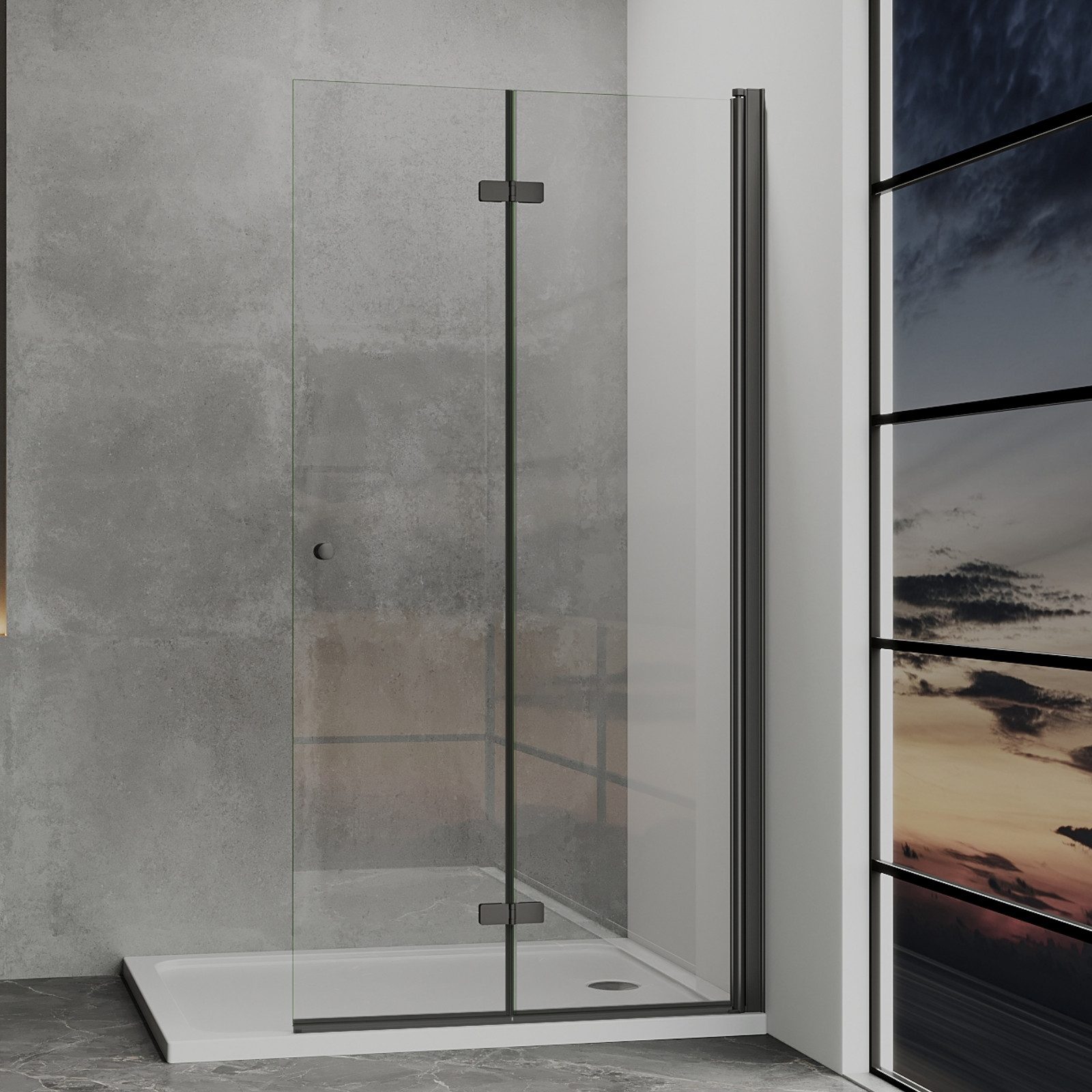 IMPTS Duschwand Walk in Duschwand Faltbar, Sicherheitsglas, Glaswand Duschw günstig online kaufen