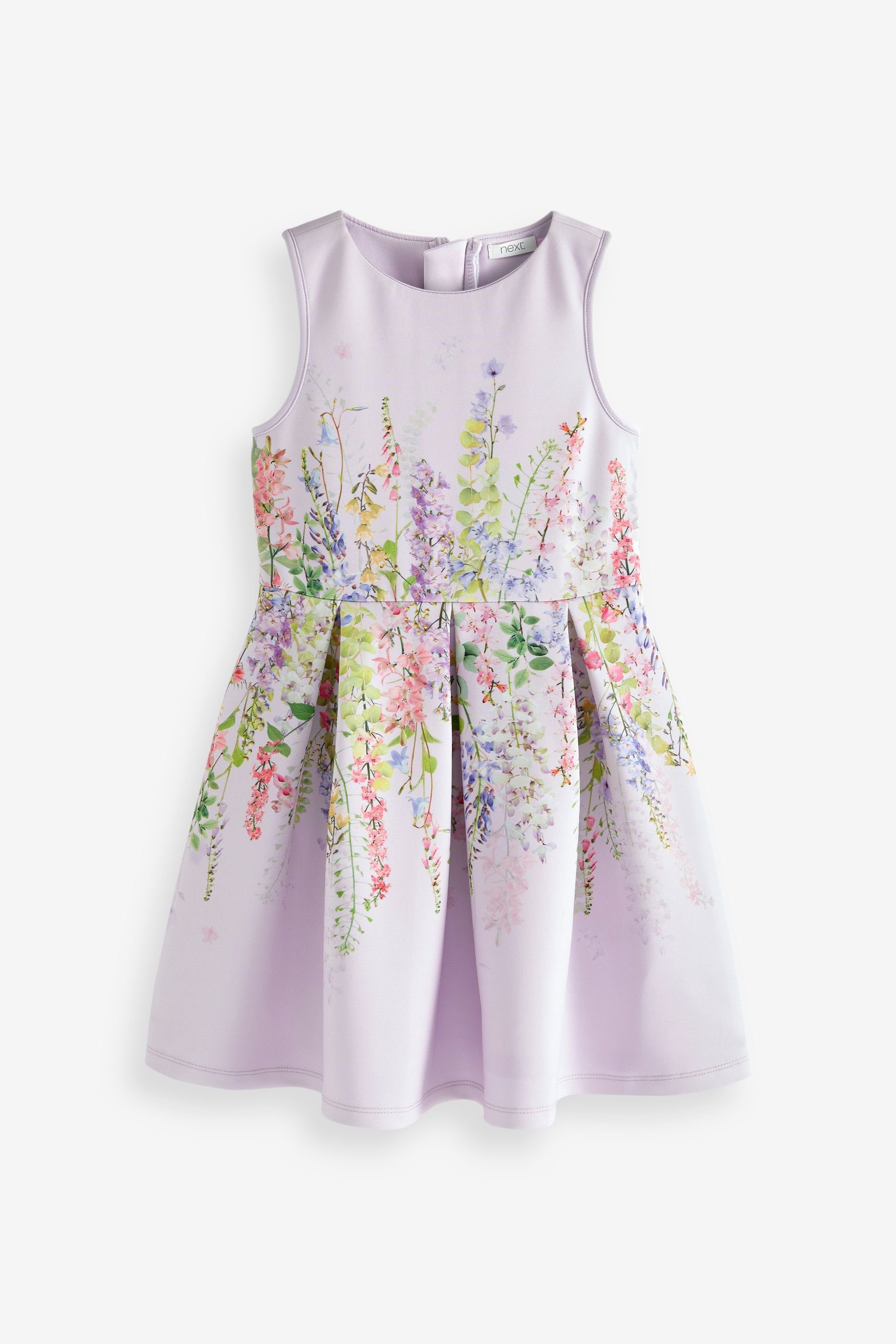 Festliches Kleid (1-tlg) Floral Partykleid Next Lilac Purple Scuba