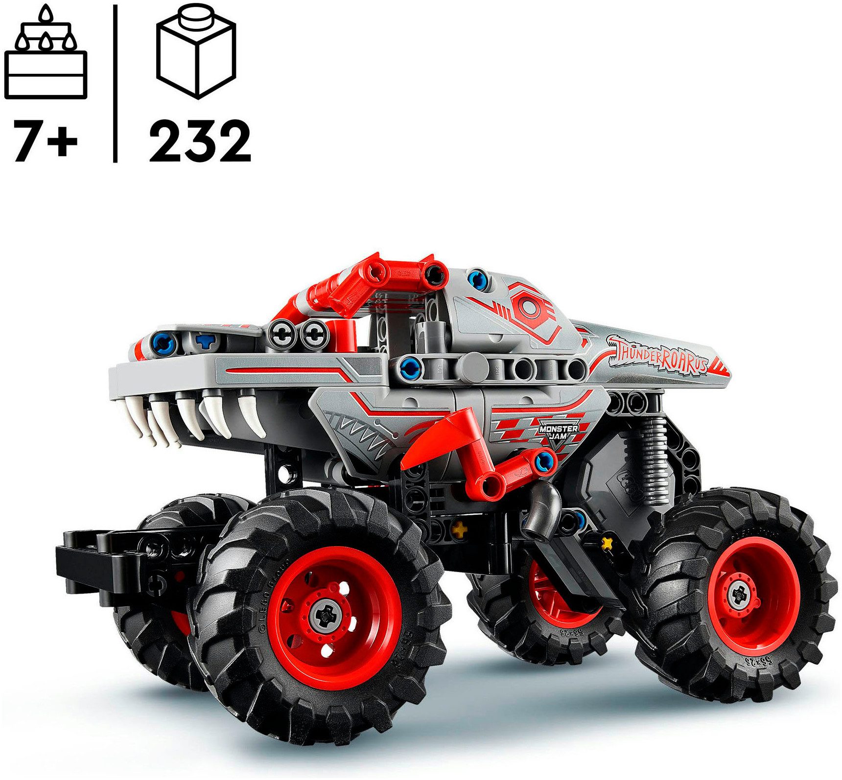LEGO® Monster Jam™ ThunderROARus™ (42200), LEGO Technic Konstruktionsspielsteine, (232 St), Made in Europe