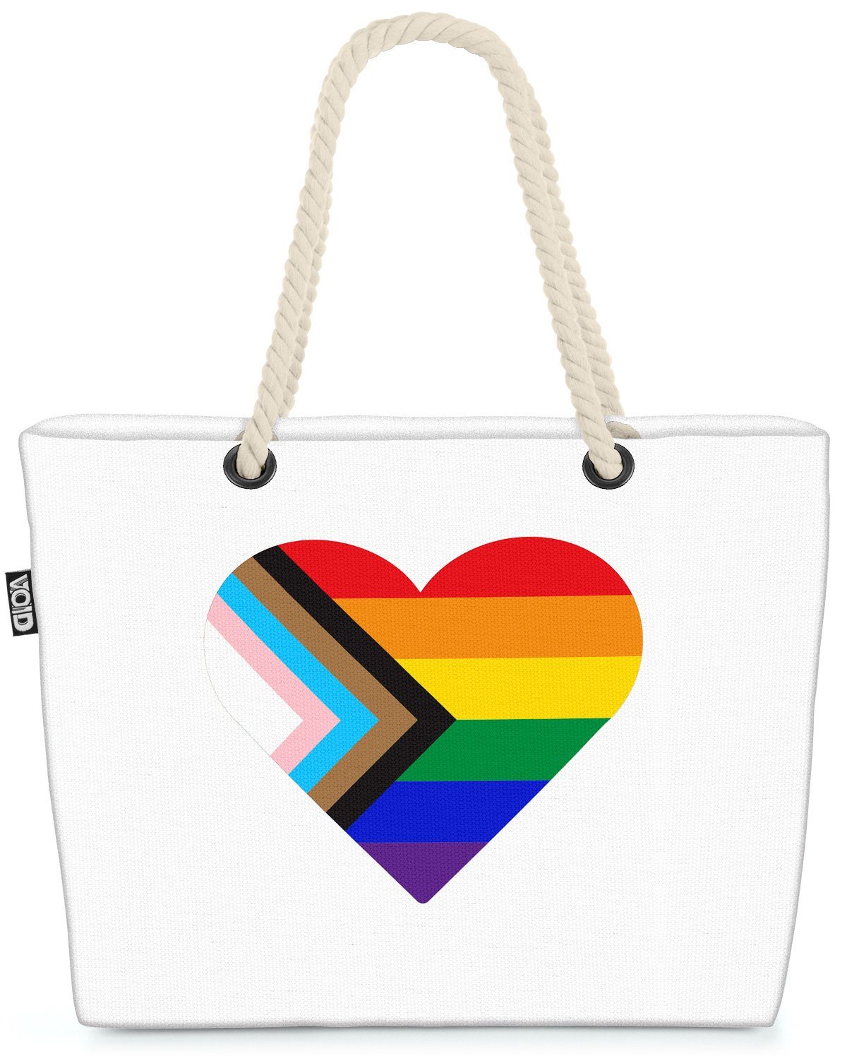 VOID Strandtasche (1-tlg), Pride LGBTQ Herz Progress interbinär Liebe Gay pride flag parade club | Strandtaschen