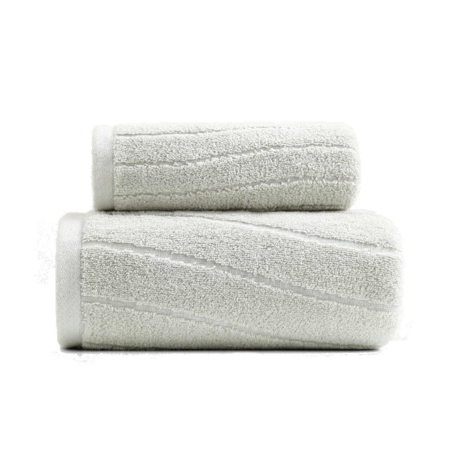 Badehandtücher (2-St), set, Uni-Farben Grau-Grün Baumwolle Badetuch in HOMEIDEAS Badetücher,