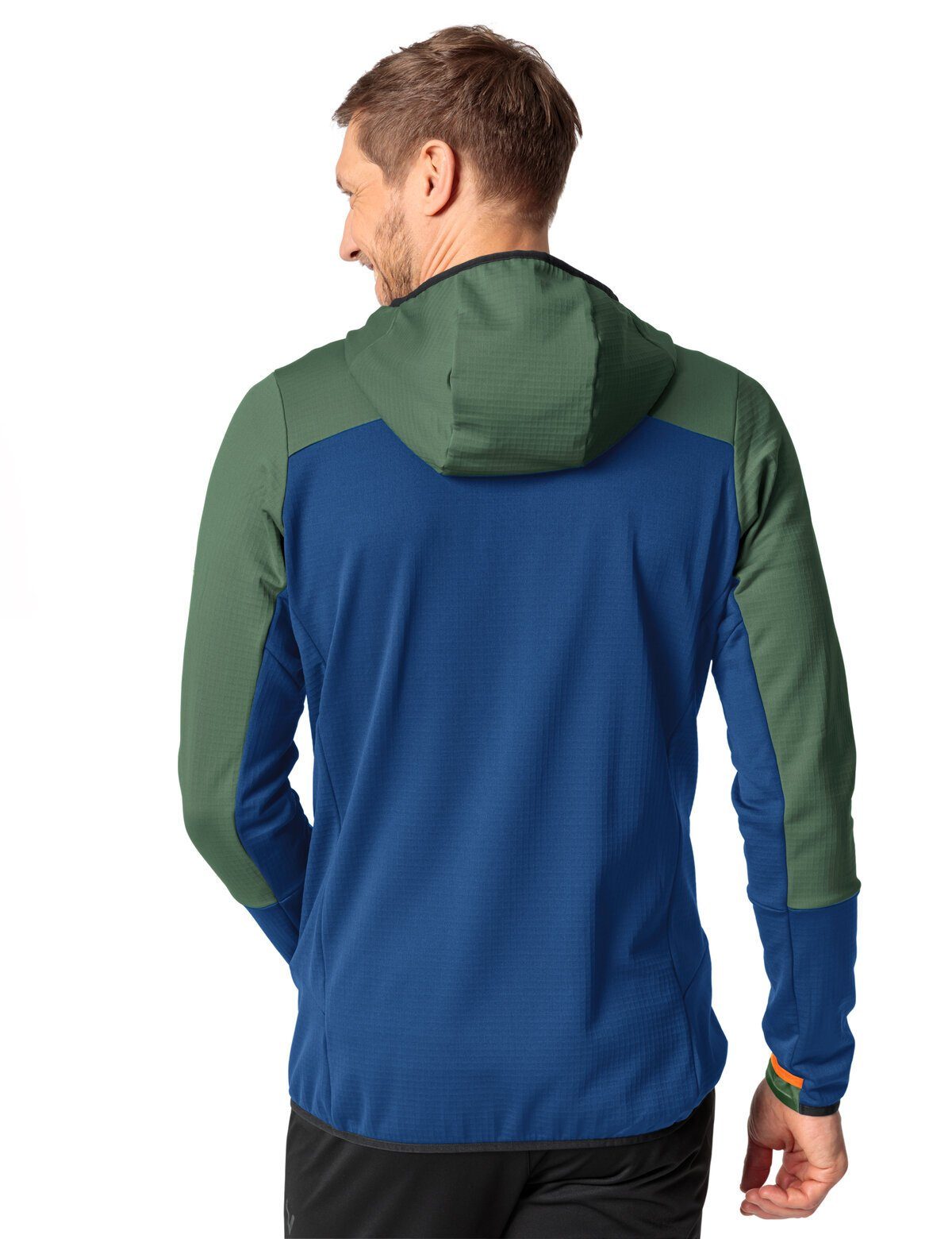 VAUDE Outdoorjacke Men's Fleece Grid Jacket Hooded Klimaneutral Monviso kompensiert woodland (1-St)