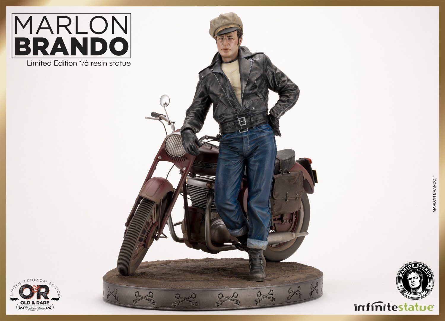 Infinite Sammelfigur MARLON BRANDO WITH BIKE OLD & RARE 1:6 RESIN STATUE