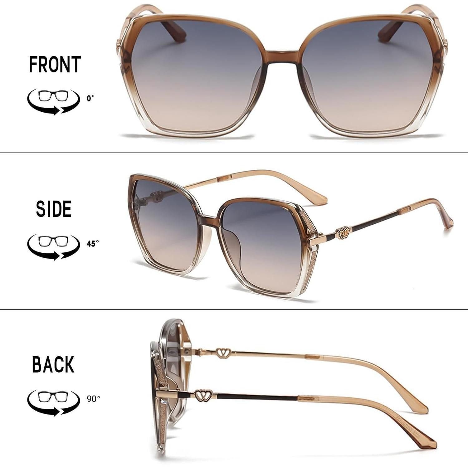 LuxusKollektion Retrosonnenbrille Sonnenbrille Damen Schmetterlingsästhetik Eckig UV Braun 54 Millimeter