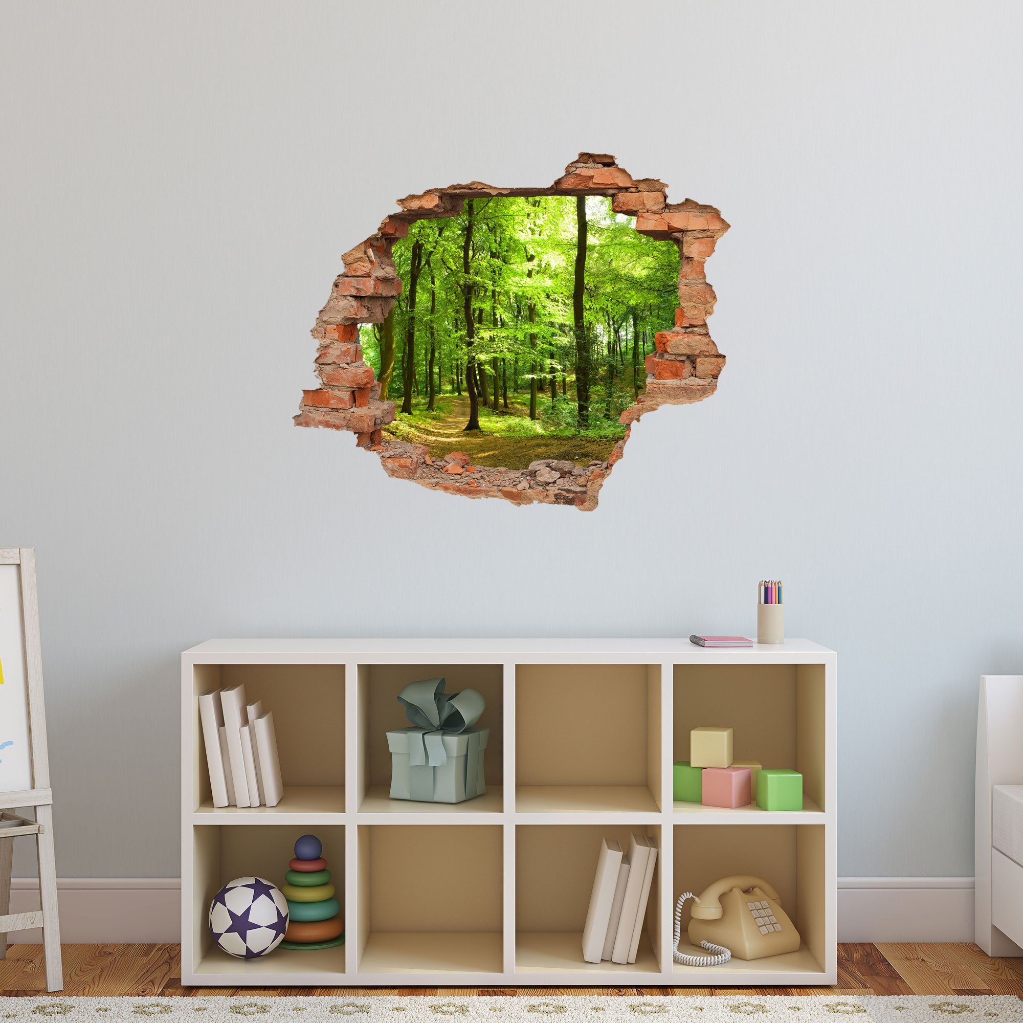 WallSpirit Wandtattoo Wanddurchbruch "Wald", Selbstklebend, rückstandslos abziehbar – Bild 4 von 5