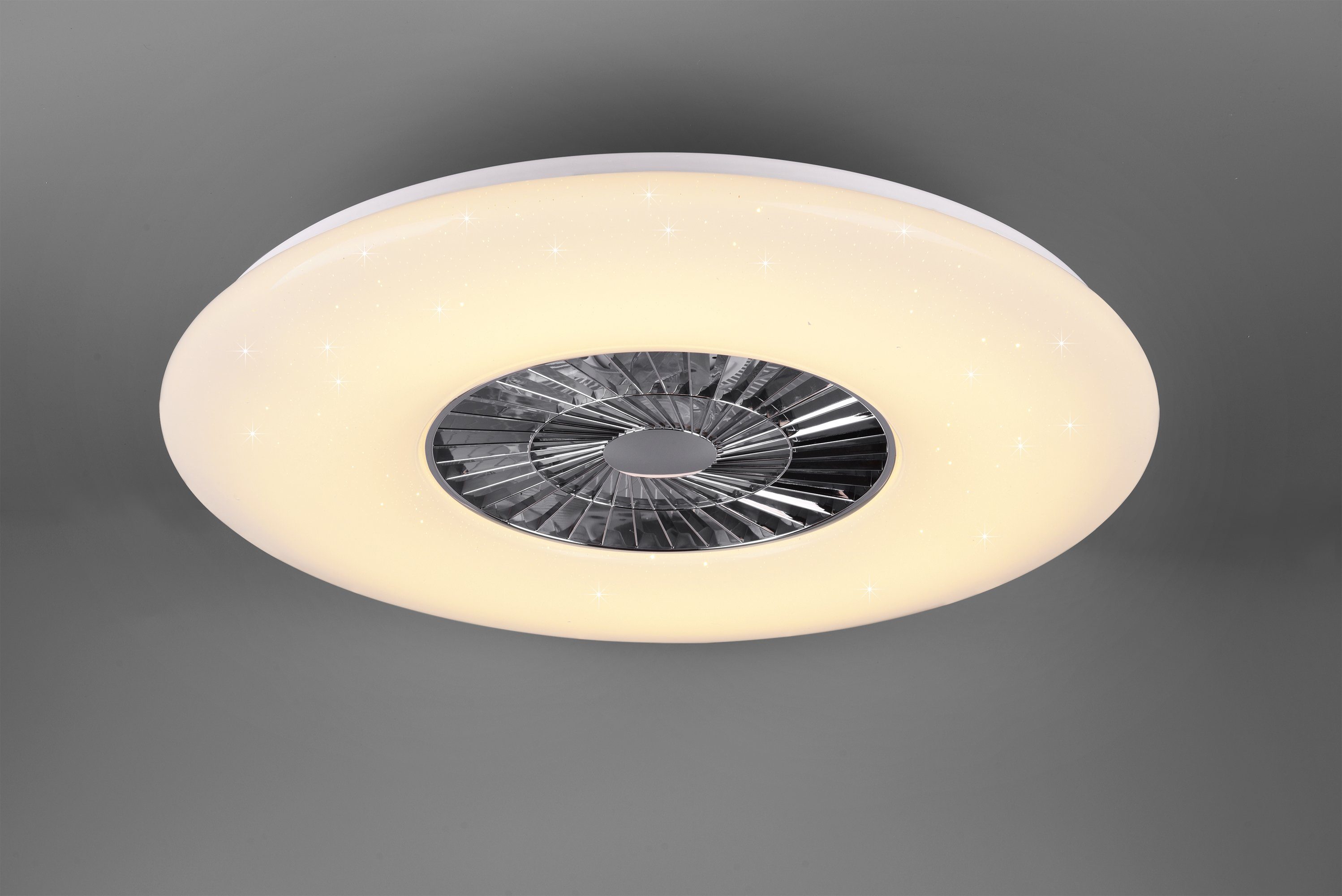 Leuchten Leuchte/ Ventilator LED LED getrennt fest Fernbedienung., Ventilator, schaltbar TRIO Ventilatorfunktion, Neutralweiß, mit integriert, Deckenleuchte Visby, Timerfunktion,